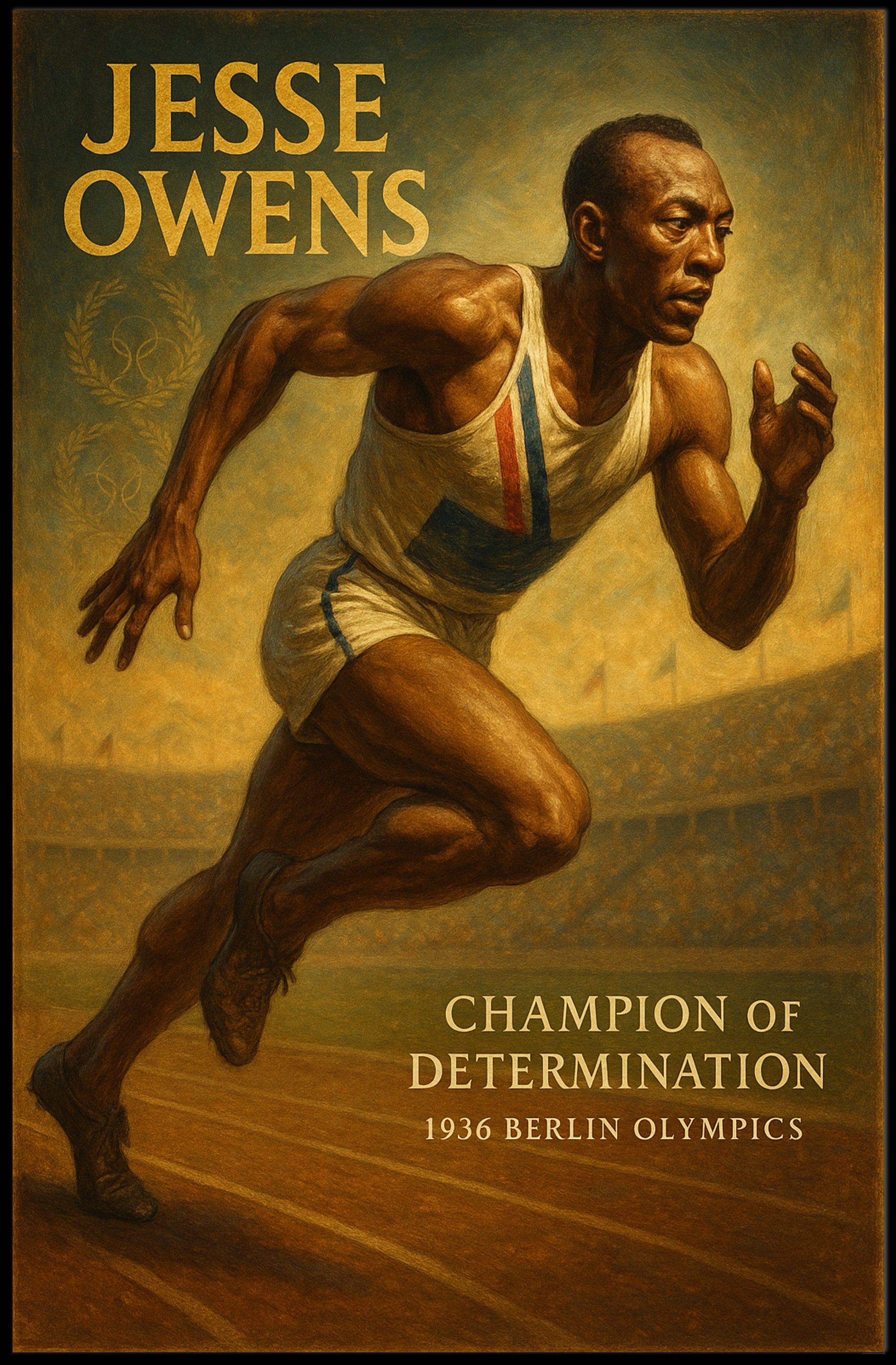 Jesse Owens Champion of Determination Poster PosterGoat