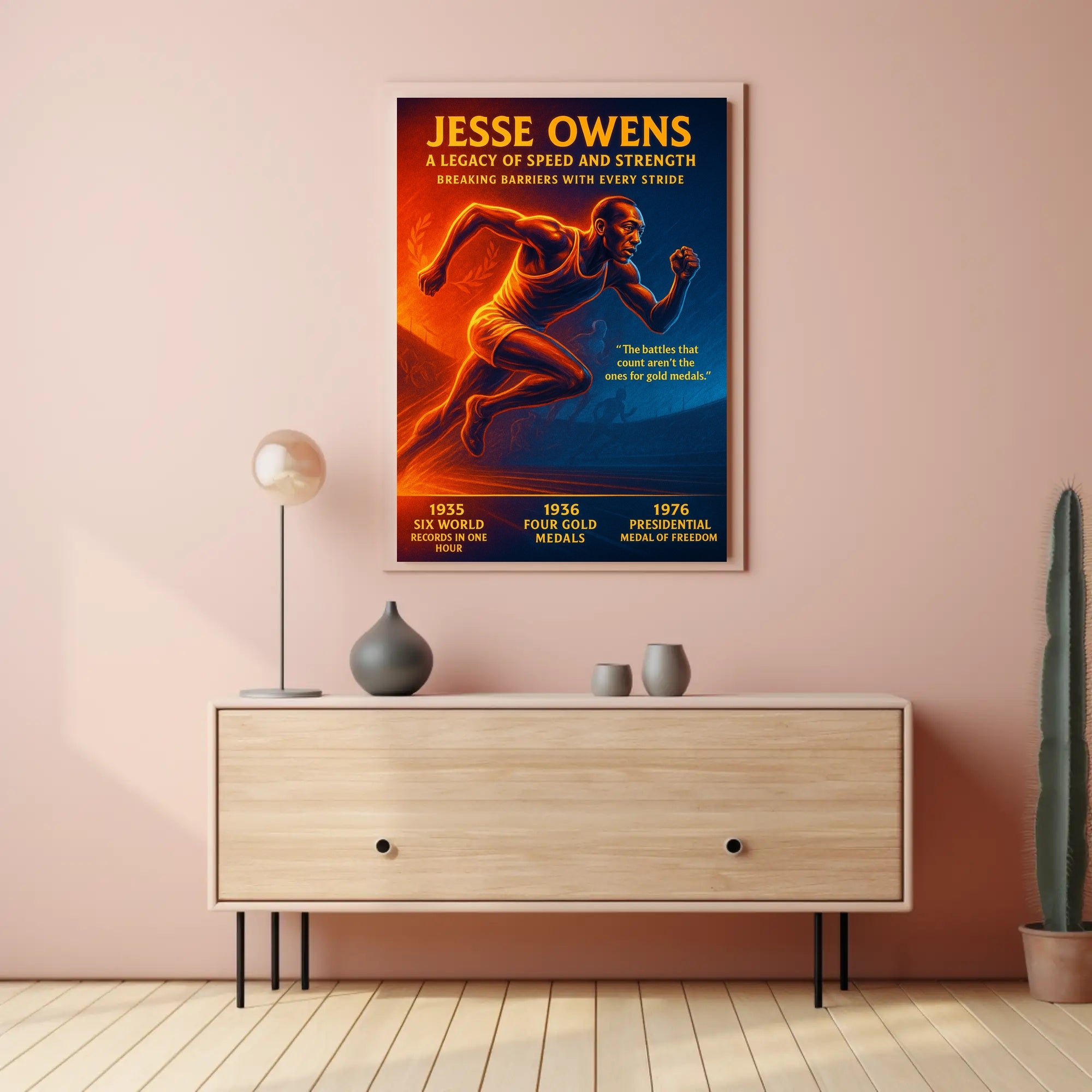 Jesse Owens Legacy of Speed Poster Art PosterGoat