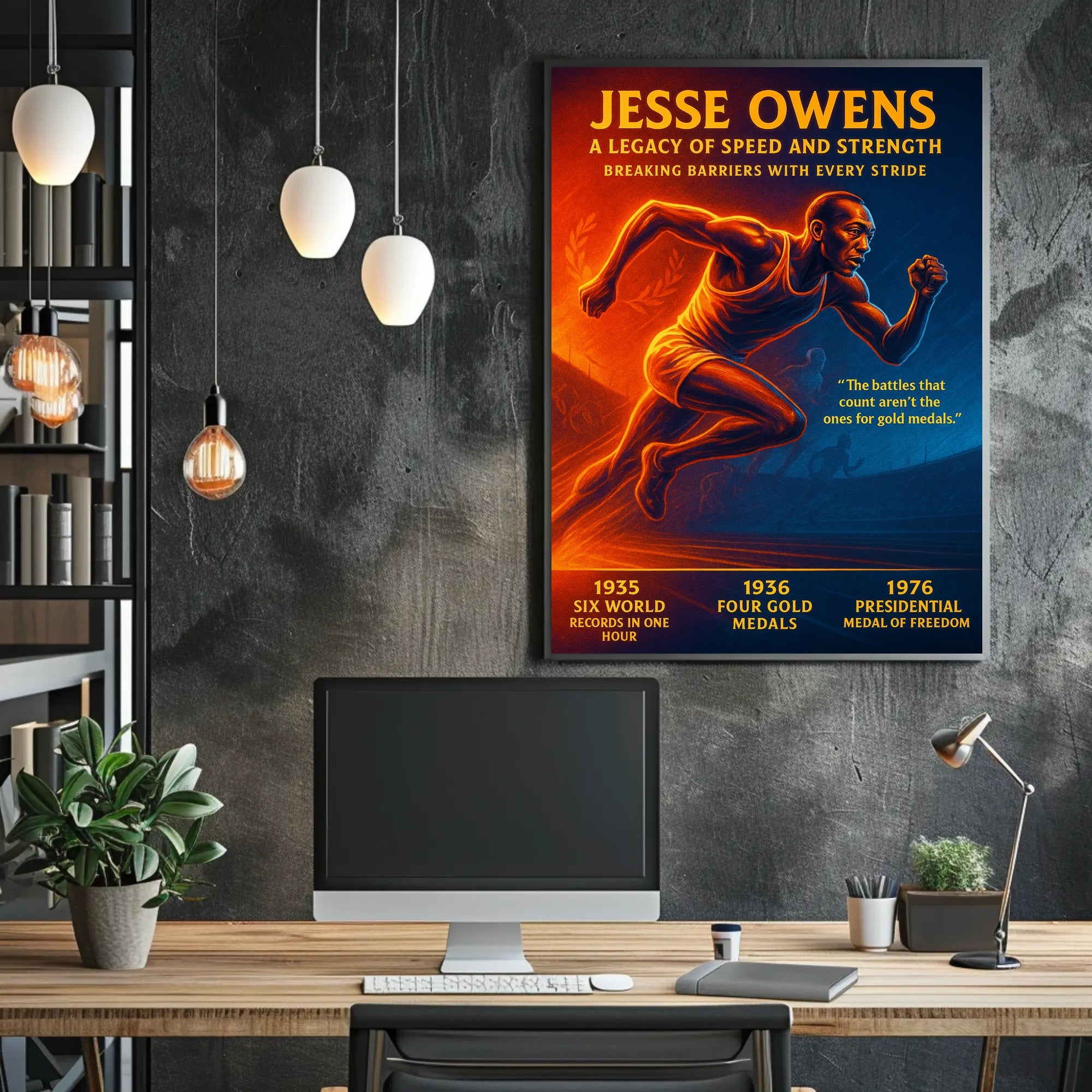 Jesse Owens Legacy of Speed Poster Art PosterGoat