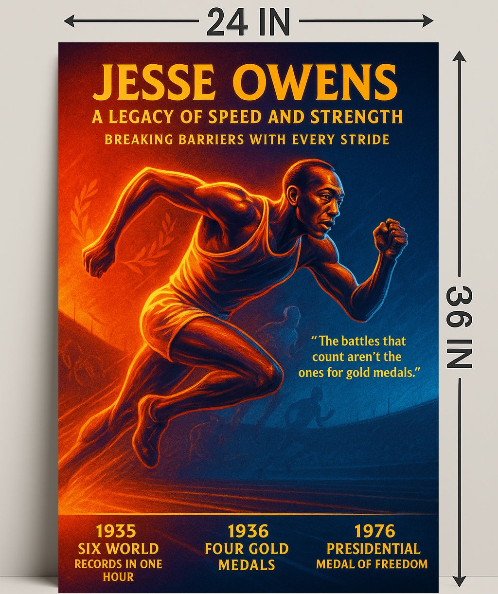 Jesse Owens Legacy of Speed Poster Art PosterGoat