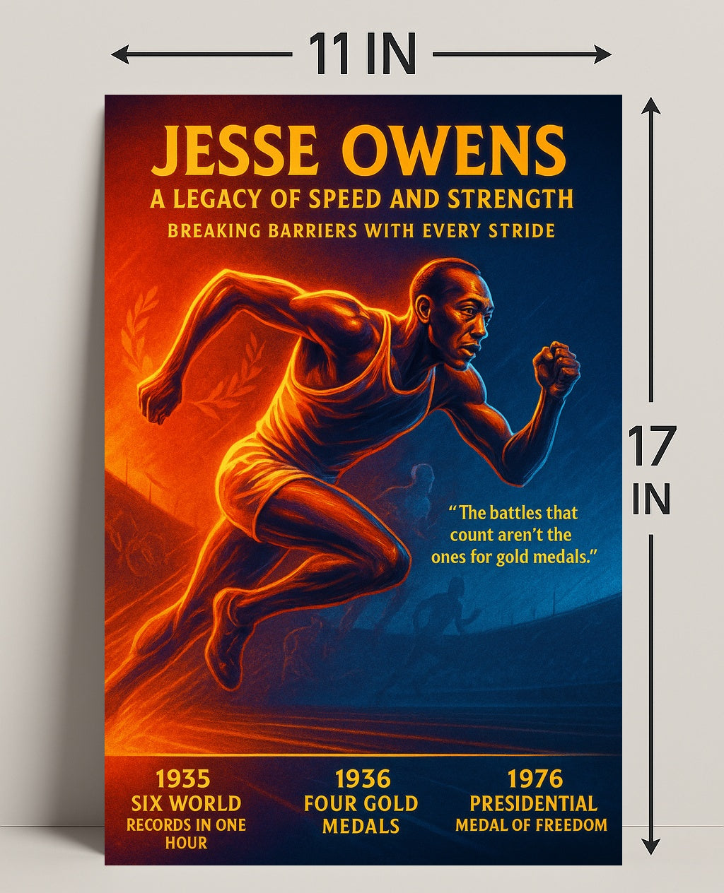 Jesse Owens Legacy of Speed Poster Art PosterGoat