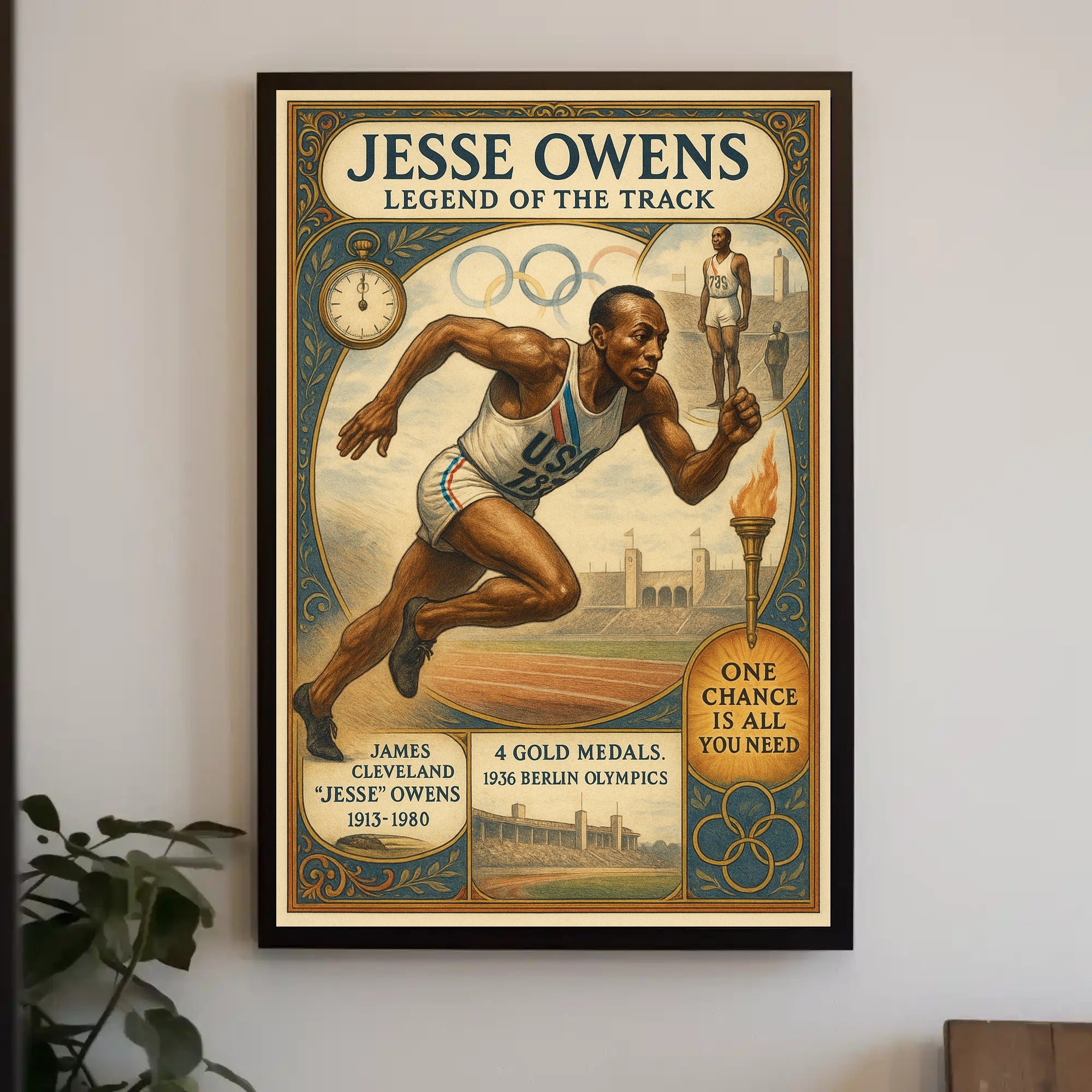 Jesse Owens Legend of the Track Poster Art PosterGoat
