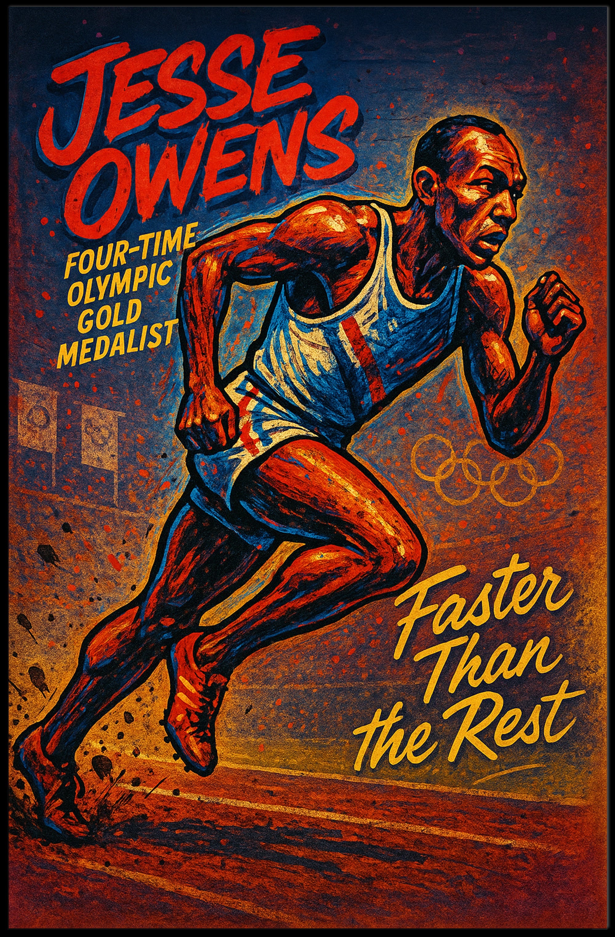 Jesse Owens Olympic Gold Medalist Poster PosterGoat