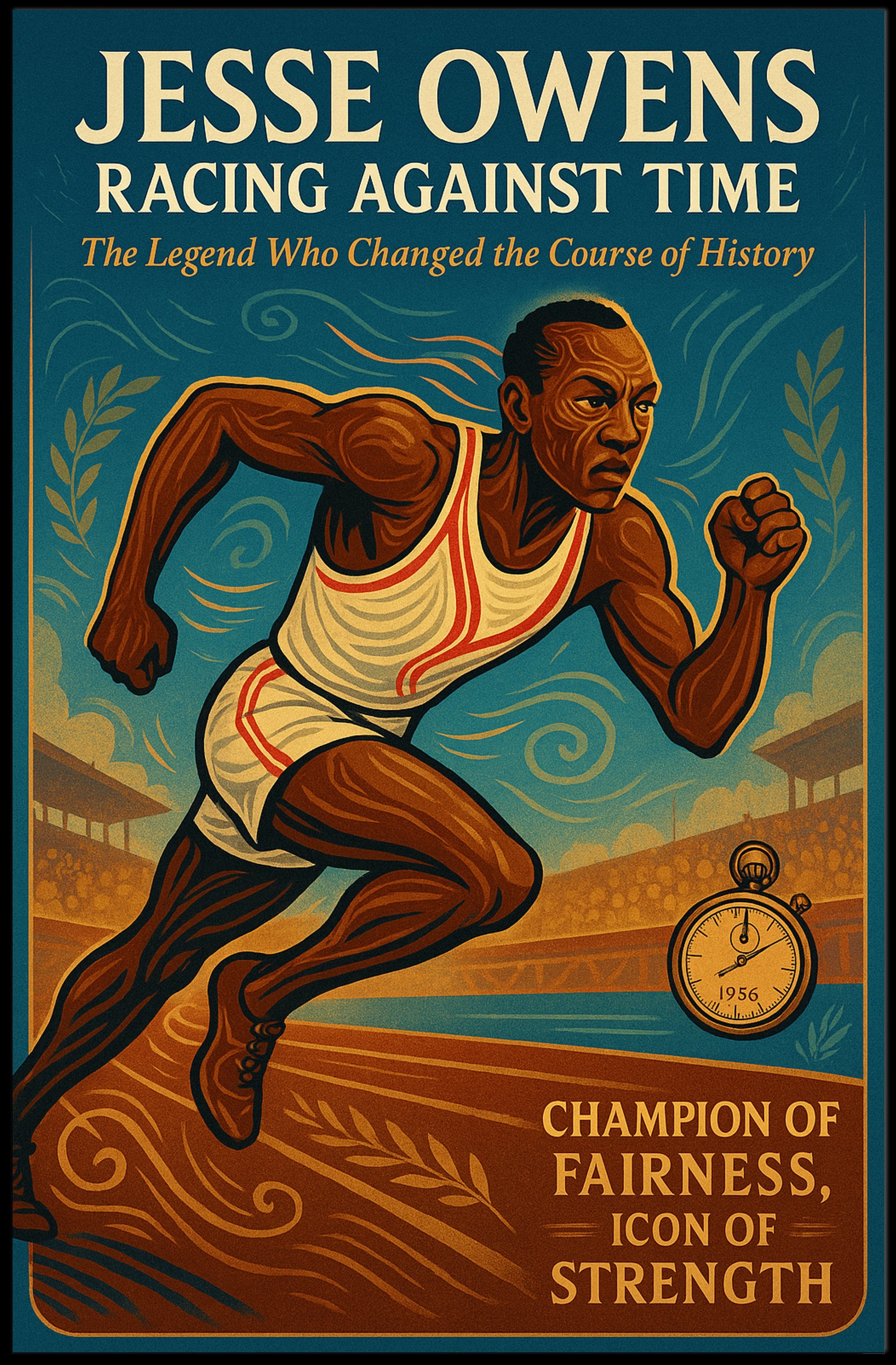 Jesse Owens Racing Against Time Poster Art PosterGoat