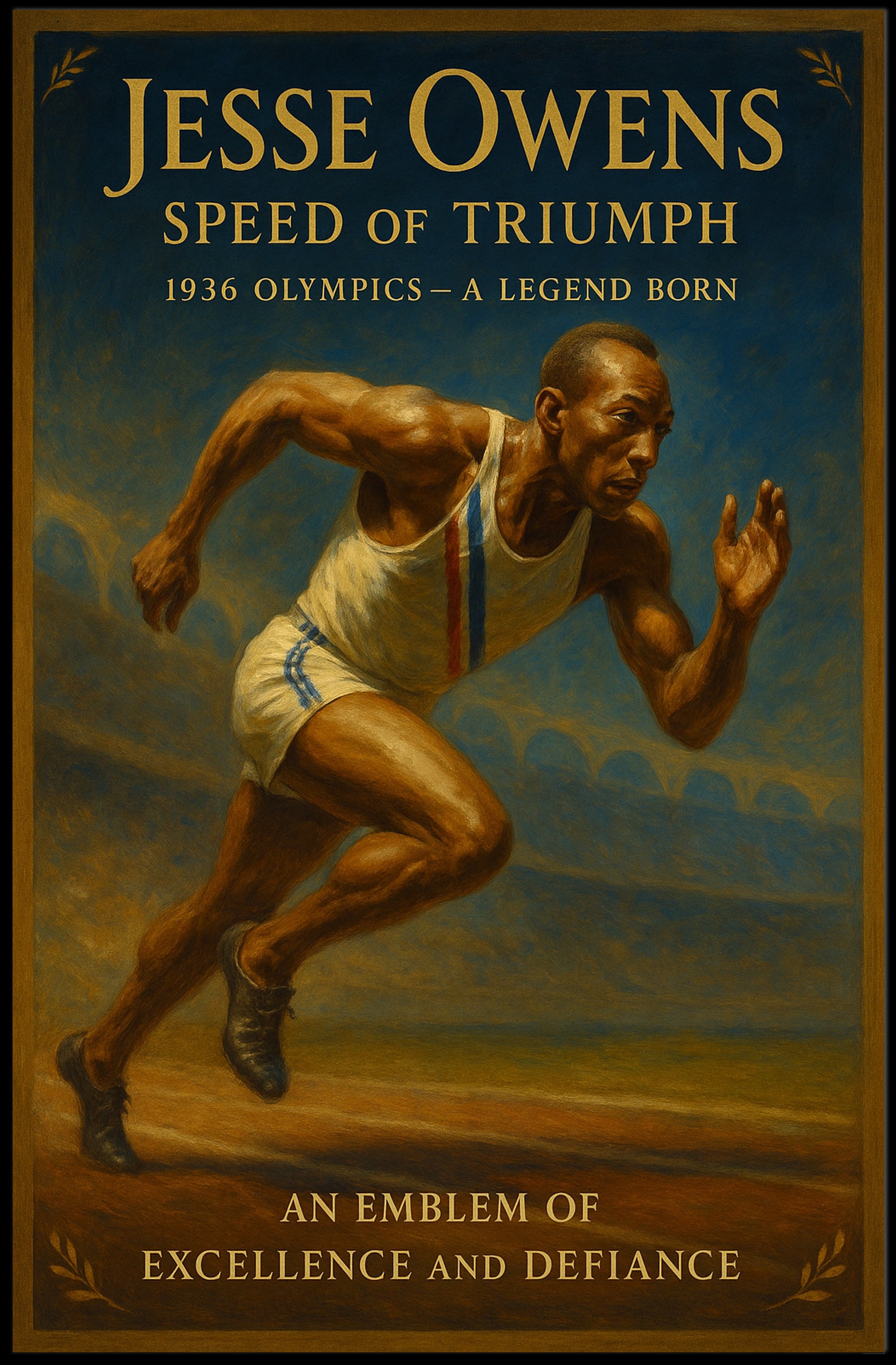 Jesse Owens Speed of Triumph Poster Art Print PosterGoat