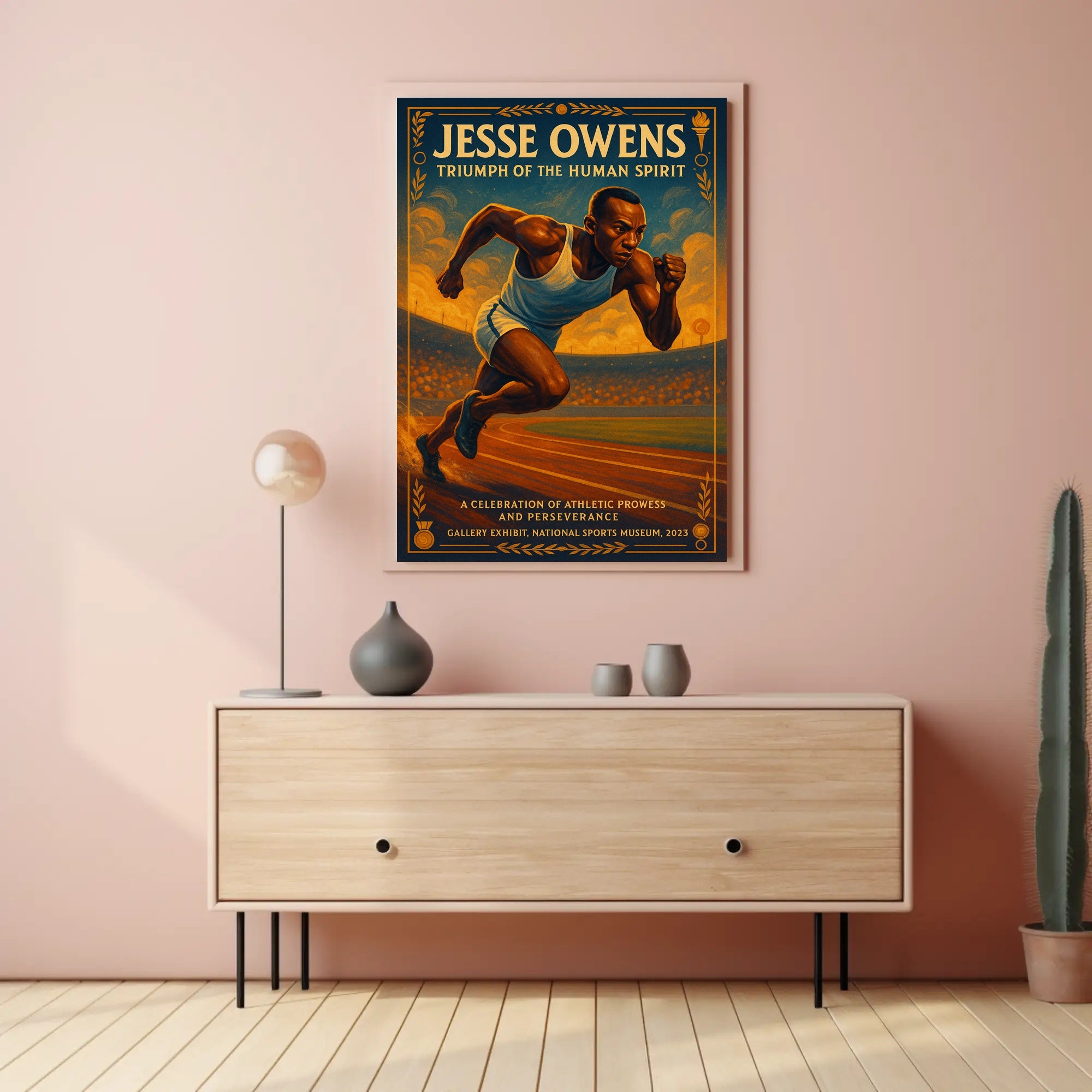Jesse Owens Triumph of the Human Spirit Poster PosterGoat