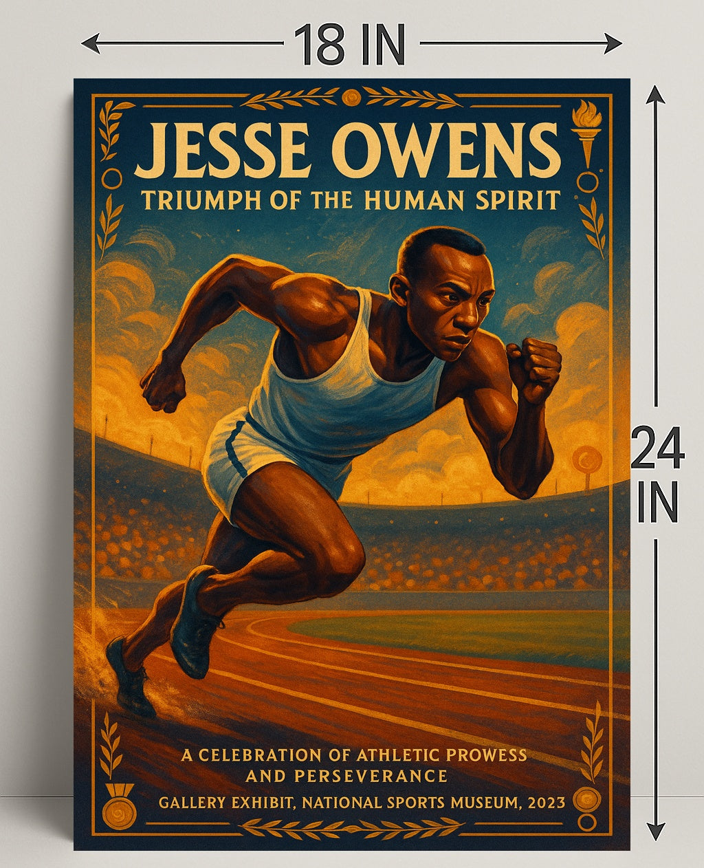 Jesse Owens Triumph of the Human Spirit Poster PosterGoat
