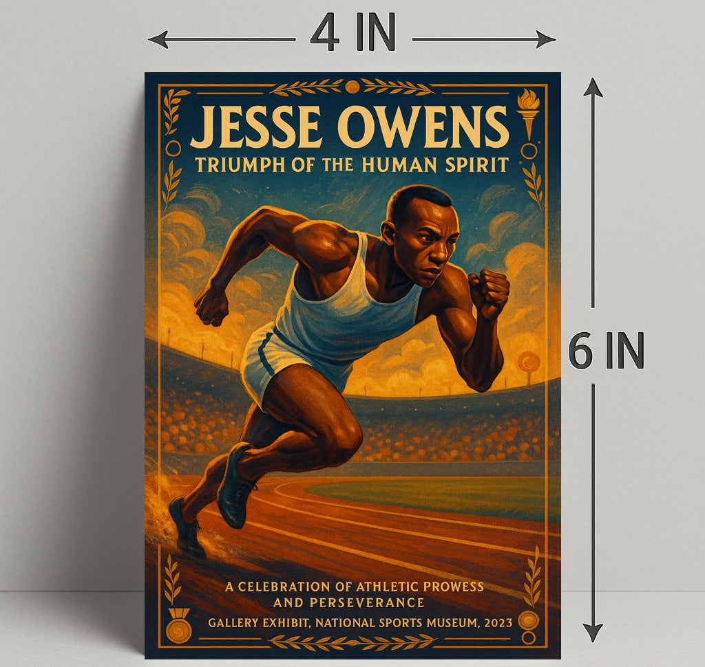 Jesse Owens Triumph of the Human Spirit Poster PosterGoat