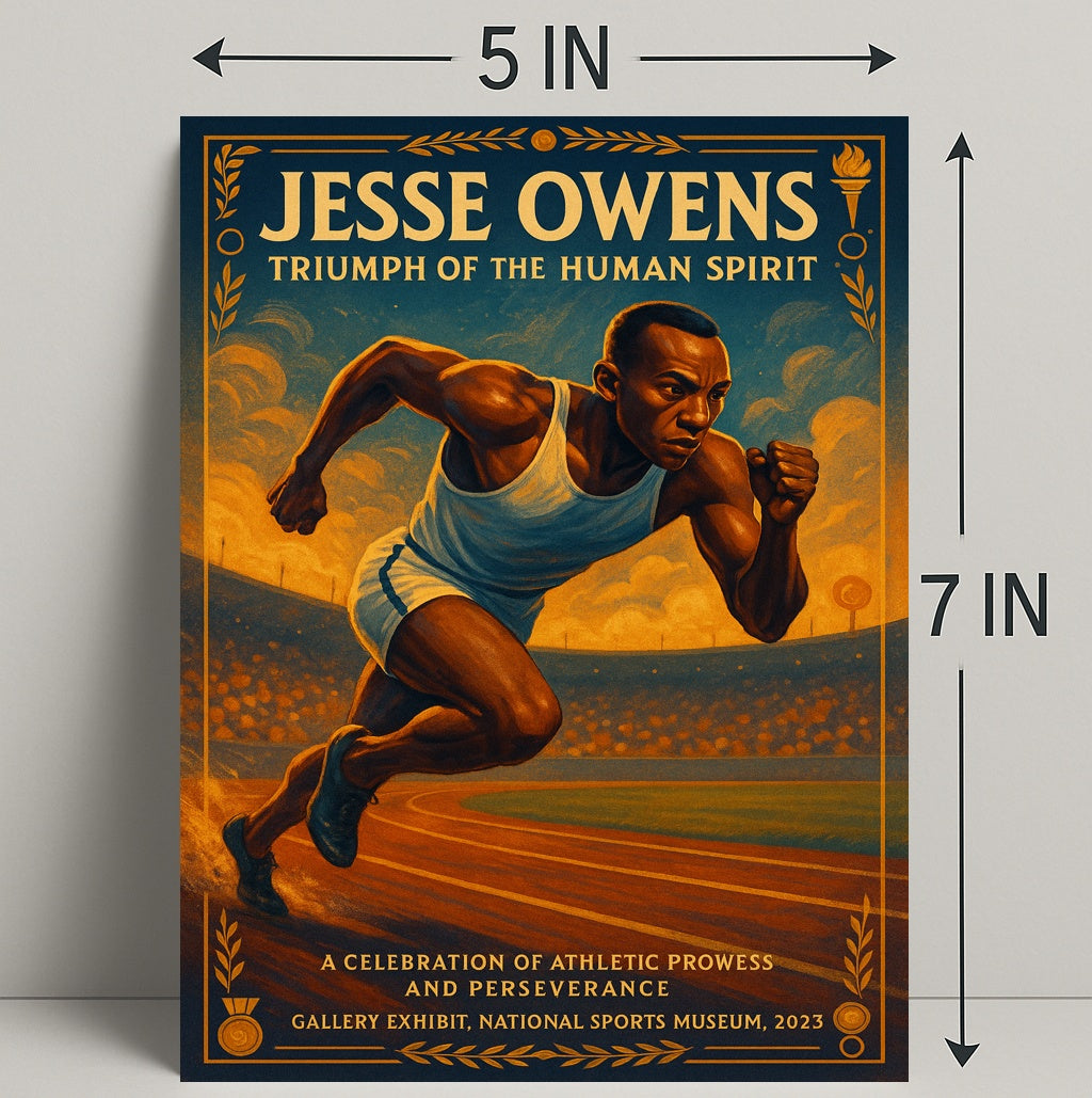 Jesse Owens Triumph of the Human Spirit Poster PosterGoat