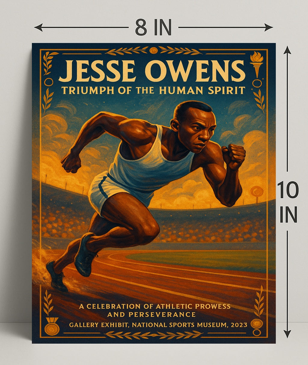 Jesse Owens Triumph of the Human Spirit Poster PosterGoat