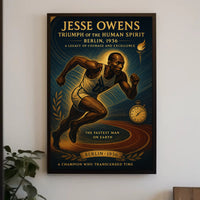 Jesse Owens Triumph of the Human Spirit Poster PosterGoat