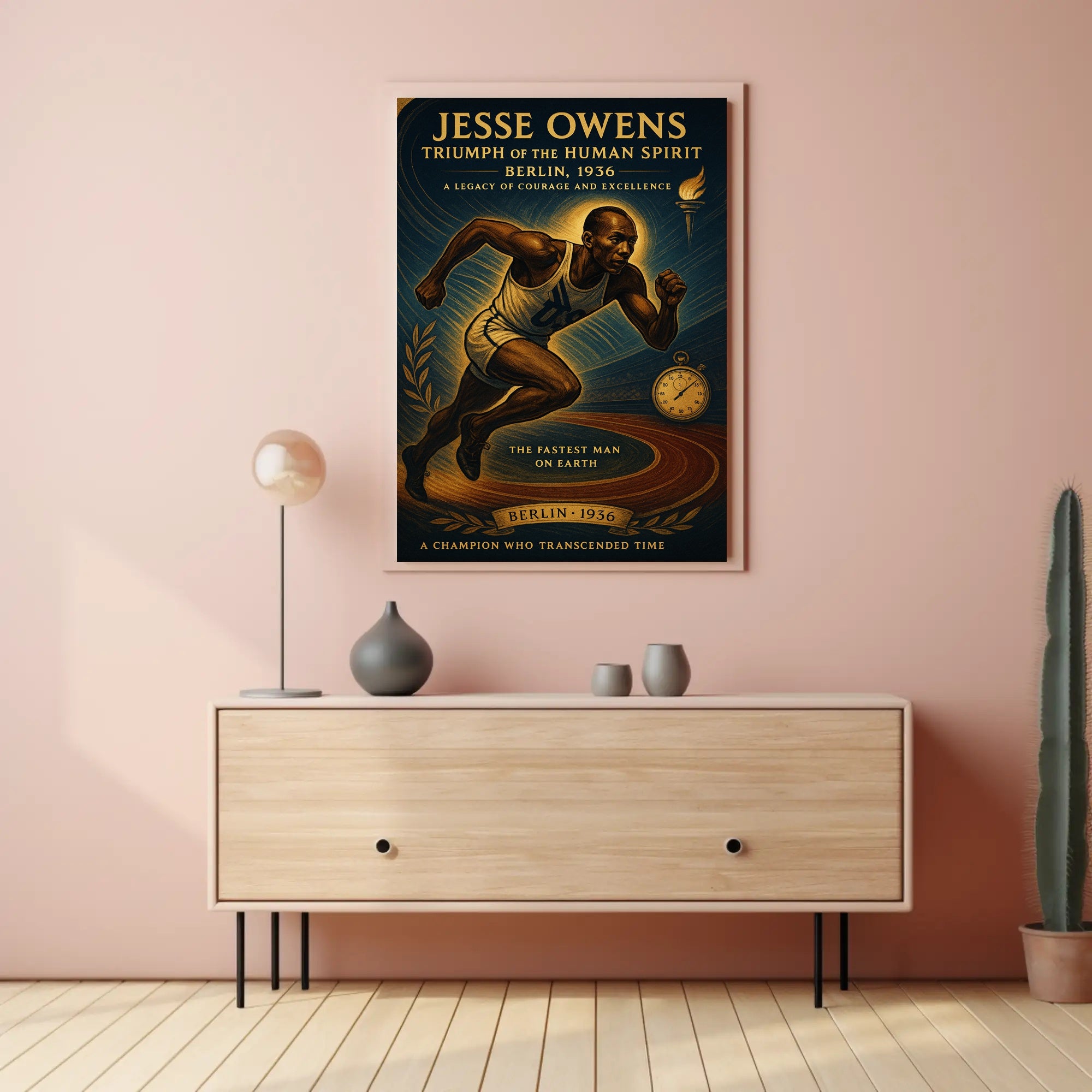 Jesse Owens Triumph of the Human Spirit Poster PosterGoat