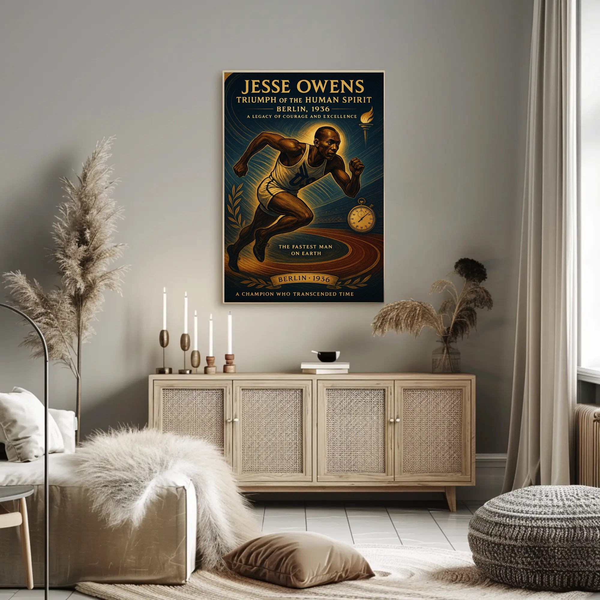 Jesse Owens Triumph of the Human Spirit Poster PosterGoat