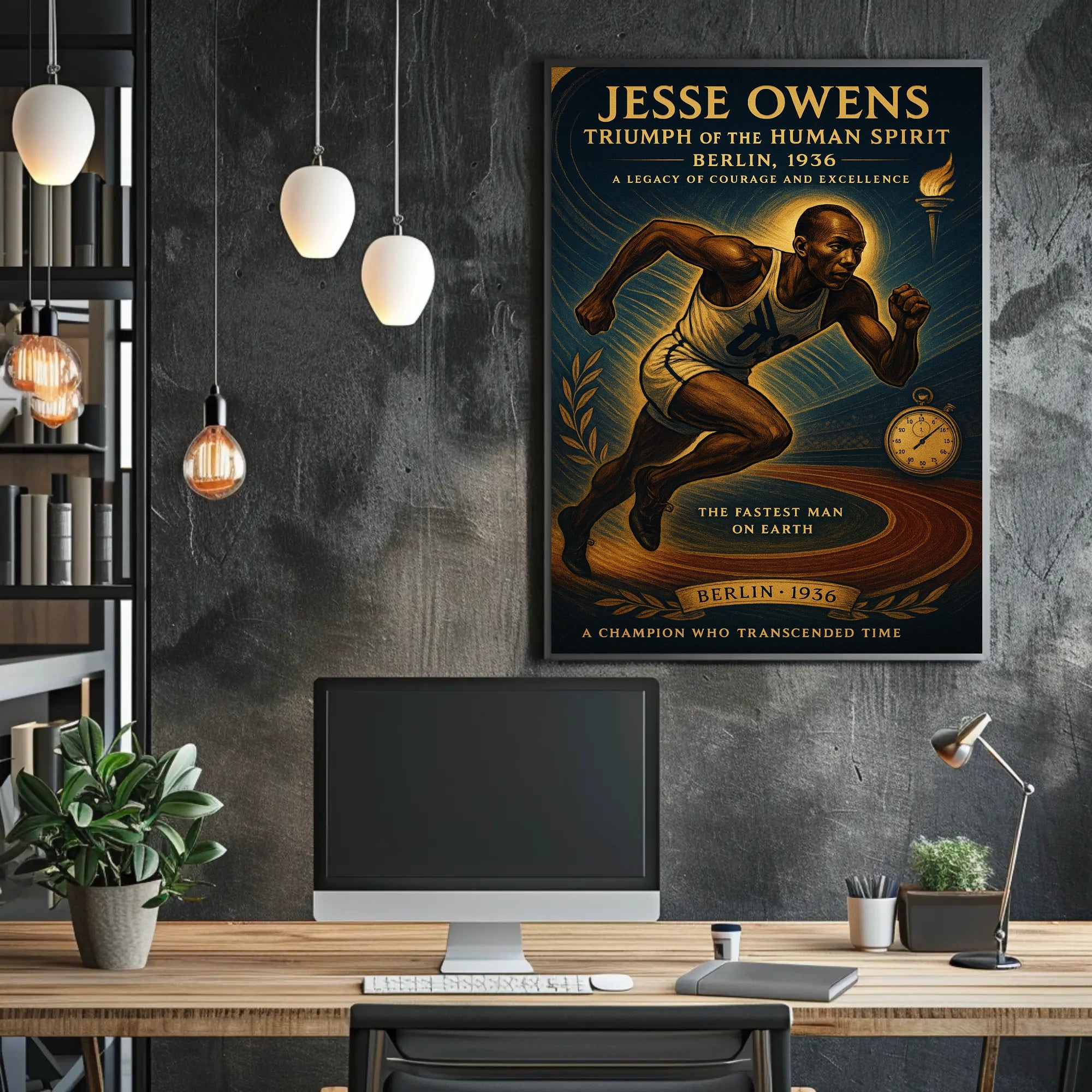 Jesse Owens Triumph of the Human Spirit Poster PosterGoat