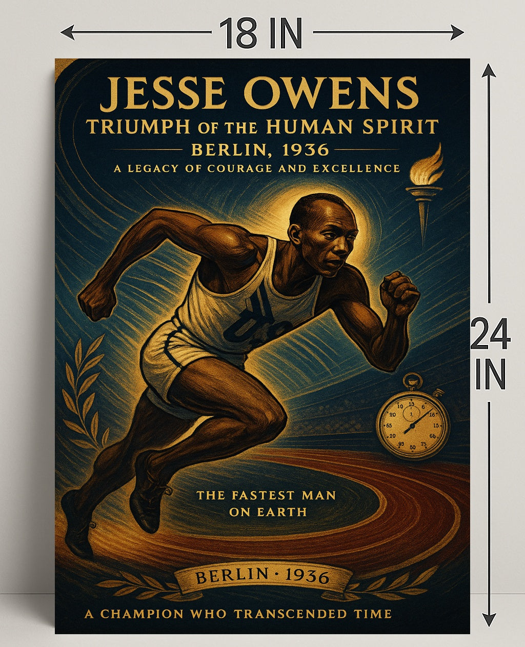 Jesse Owens Triumph of the Human Spirit Poster PosterGoat