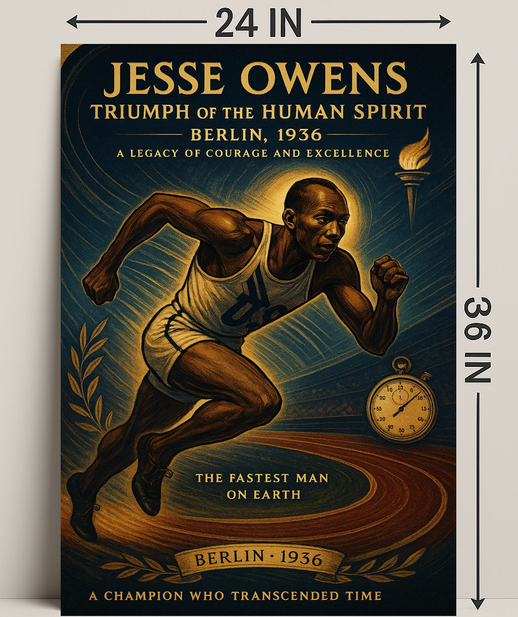 Jesse Owens Triumph of the Human Spirit Poster PosterGoat