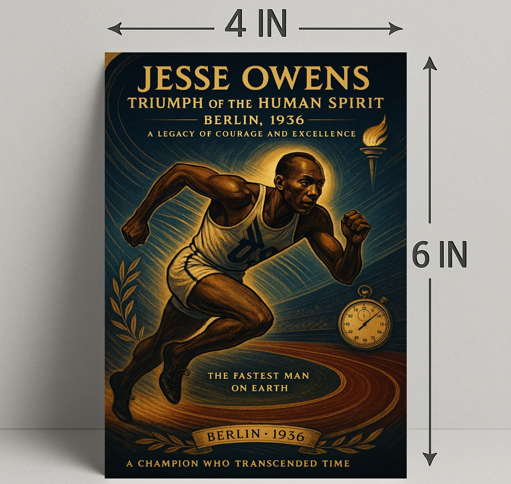Jesse Owens Triumph of the Human Spirit Poster PosterGoat