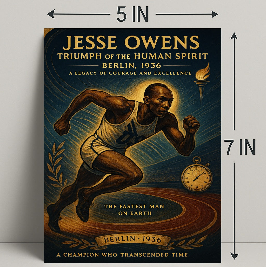 Jesse Owens Triumph of the Human Spirit Poster PosterGoat