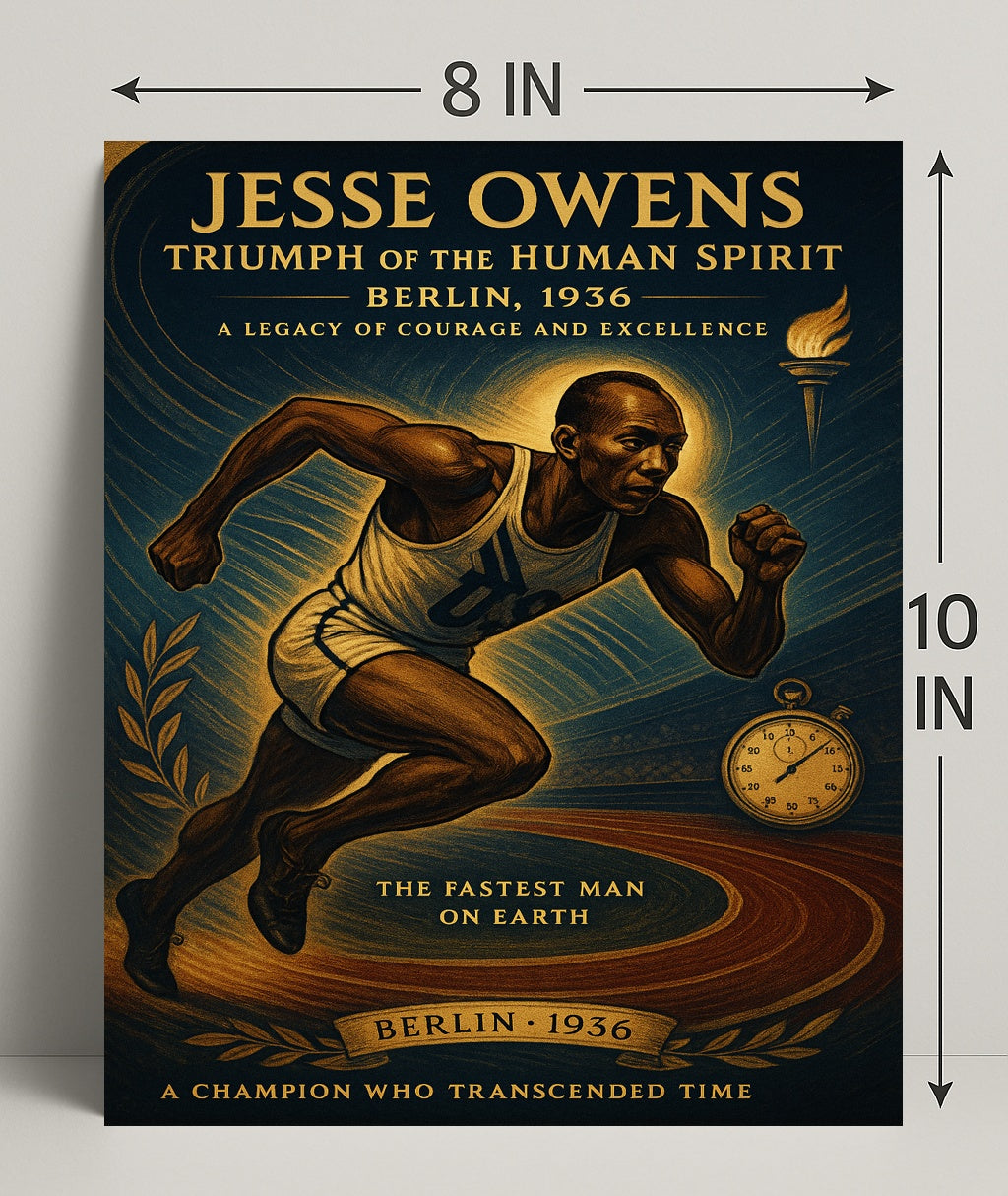 Jesse Owens Triumph of the Human Spirit Poster PosterGoat