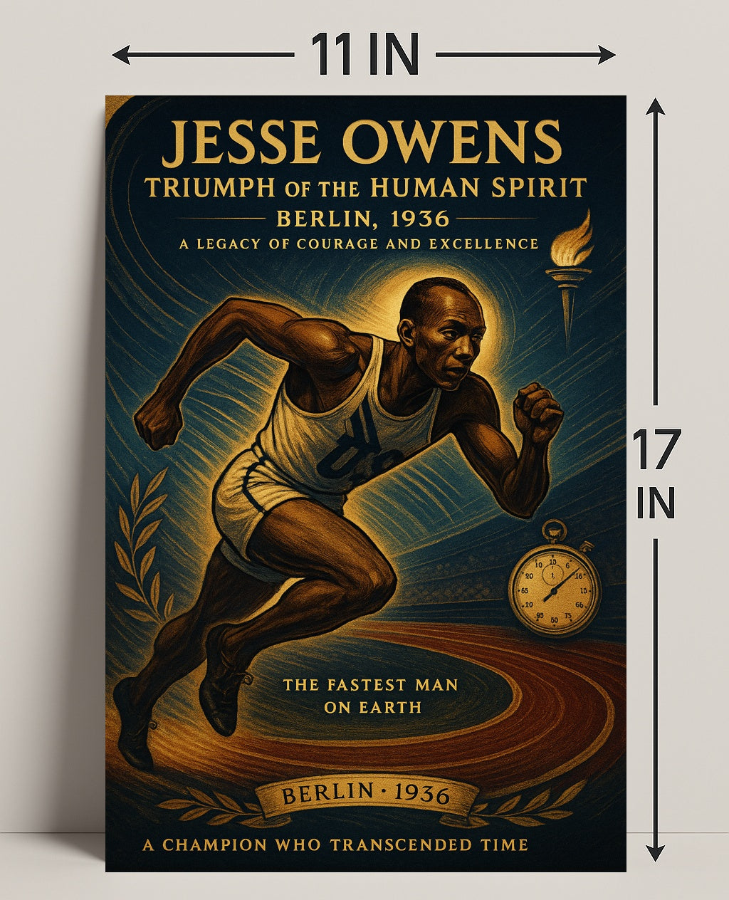 Jesse Owens Triumph of the Human Spirit Poster PosterGoat