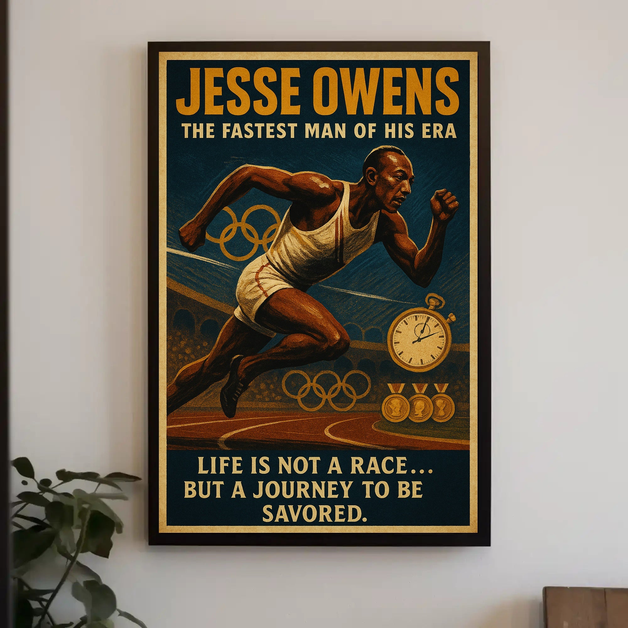 Jesse Owens Vintage Inspirational Poster PosterGoat