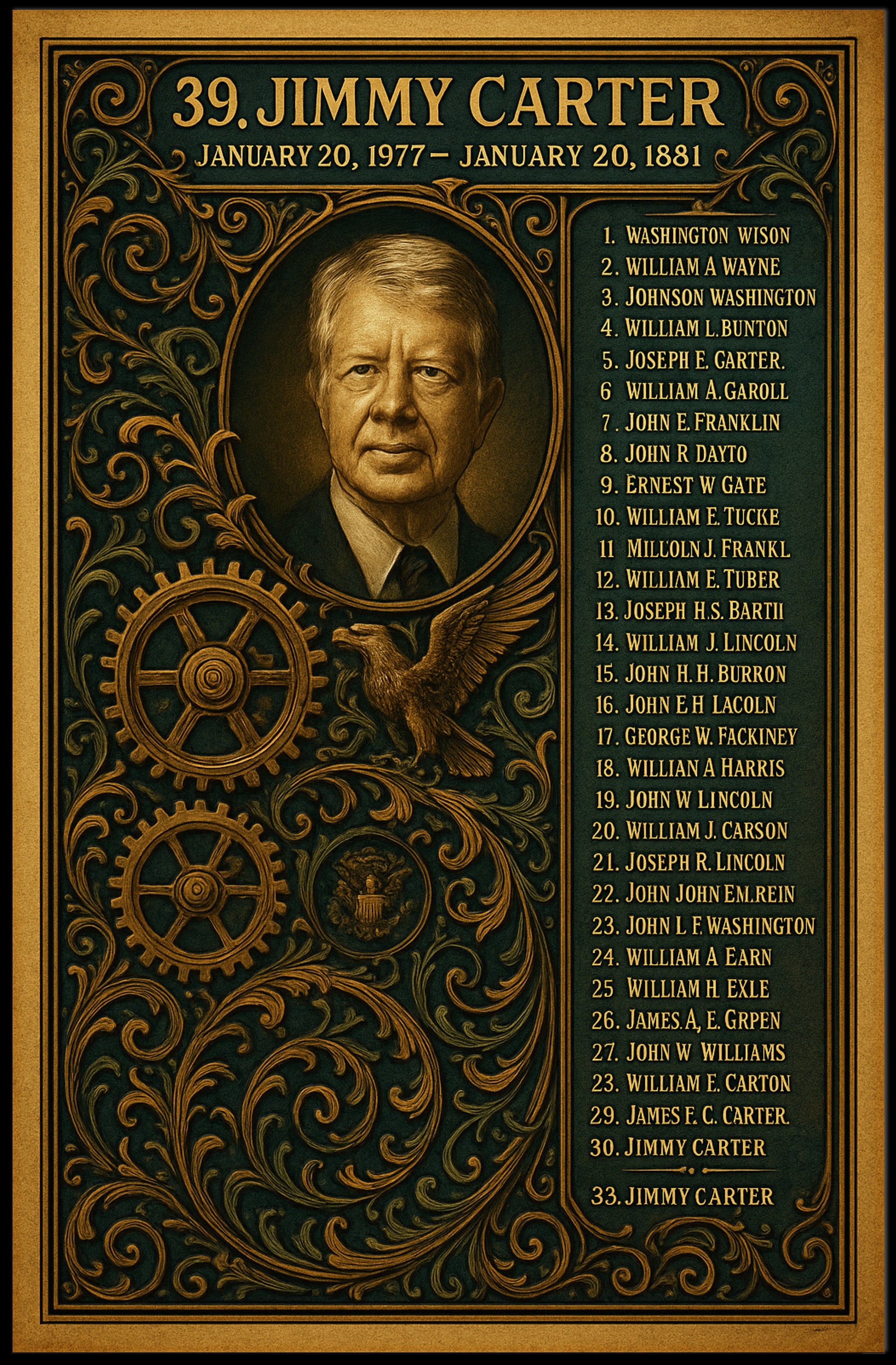 Jimmy Carter 39th President Poster PosterGoat