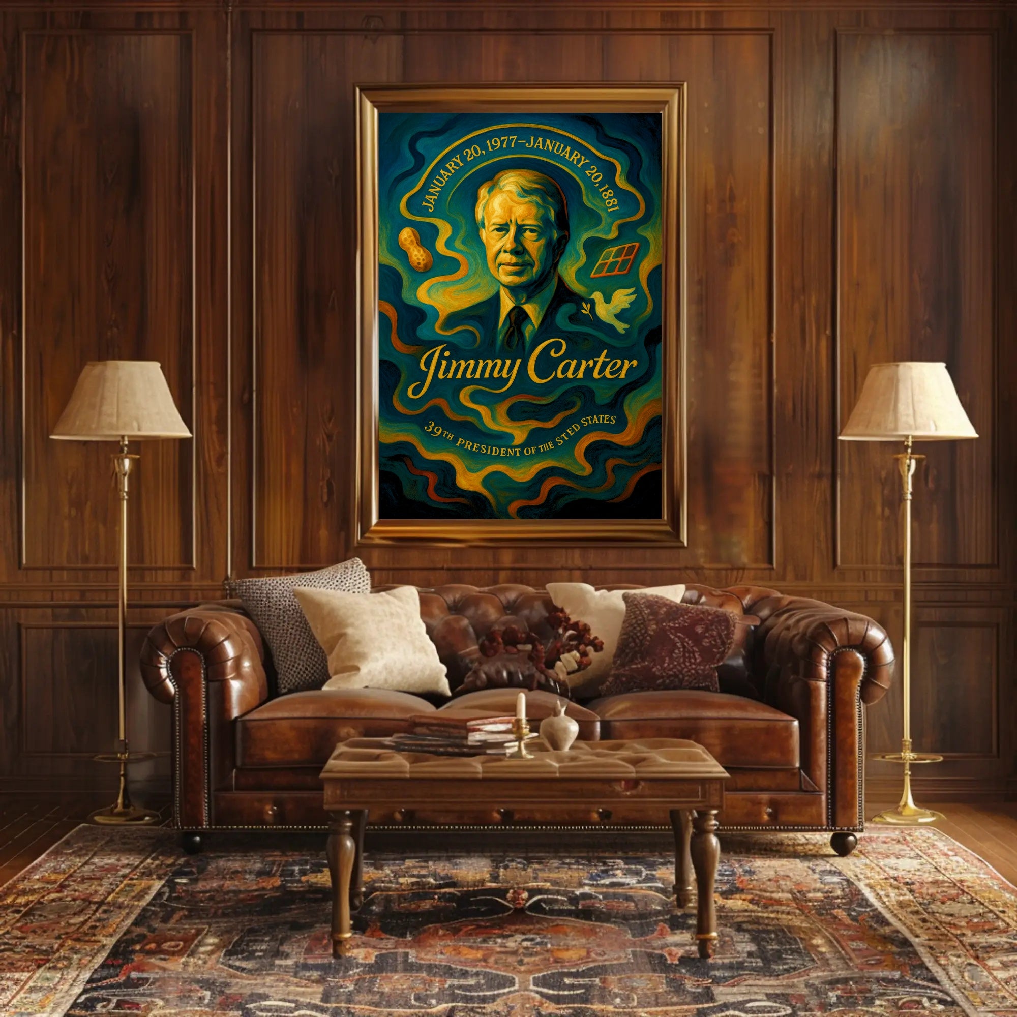 Jimmy Carter 39th President Wall Art Print PosterGoat