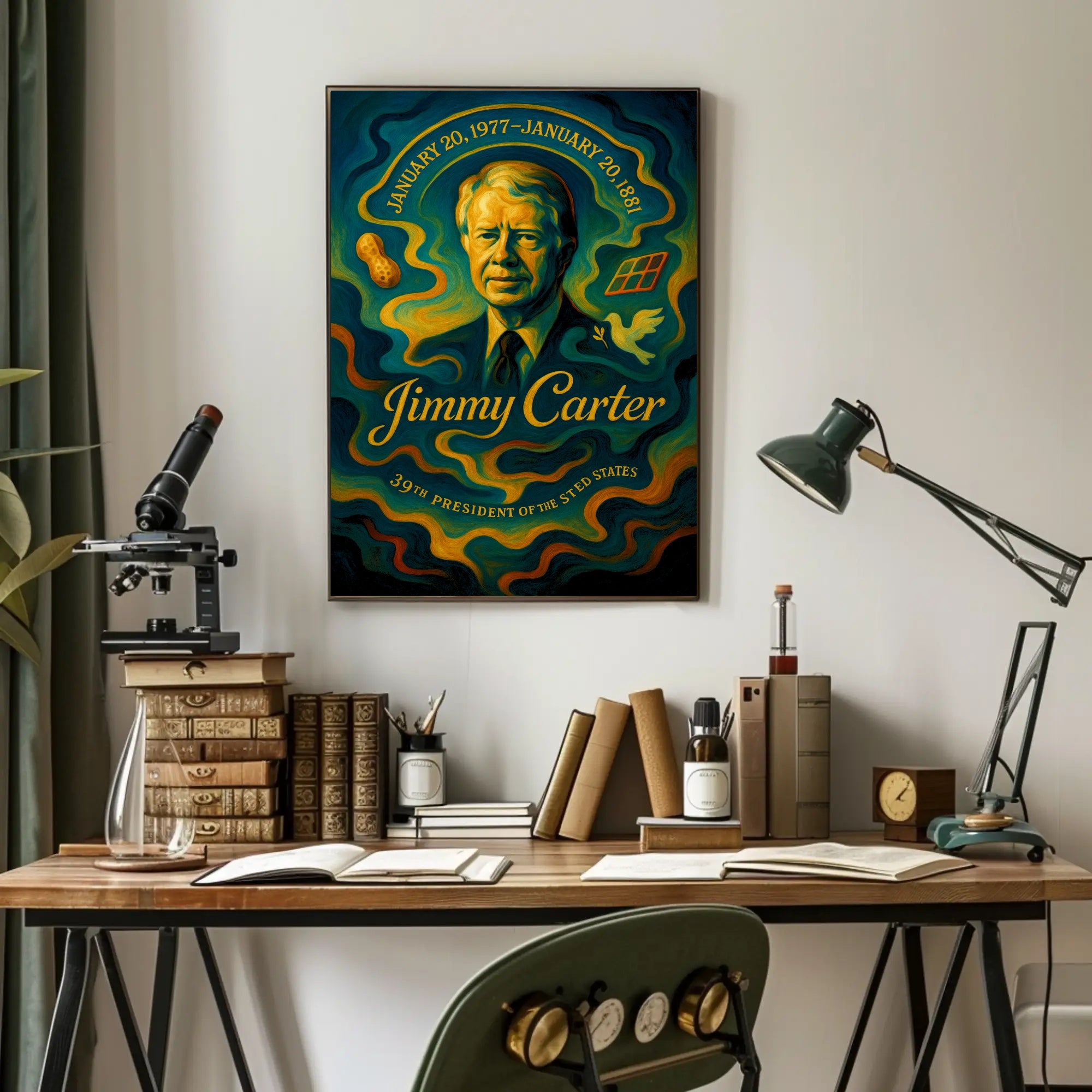 Jimmy Carter 39th President Wall Art Print PosterGoat