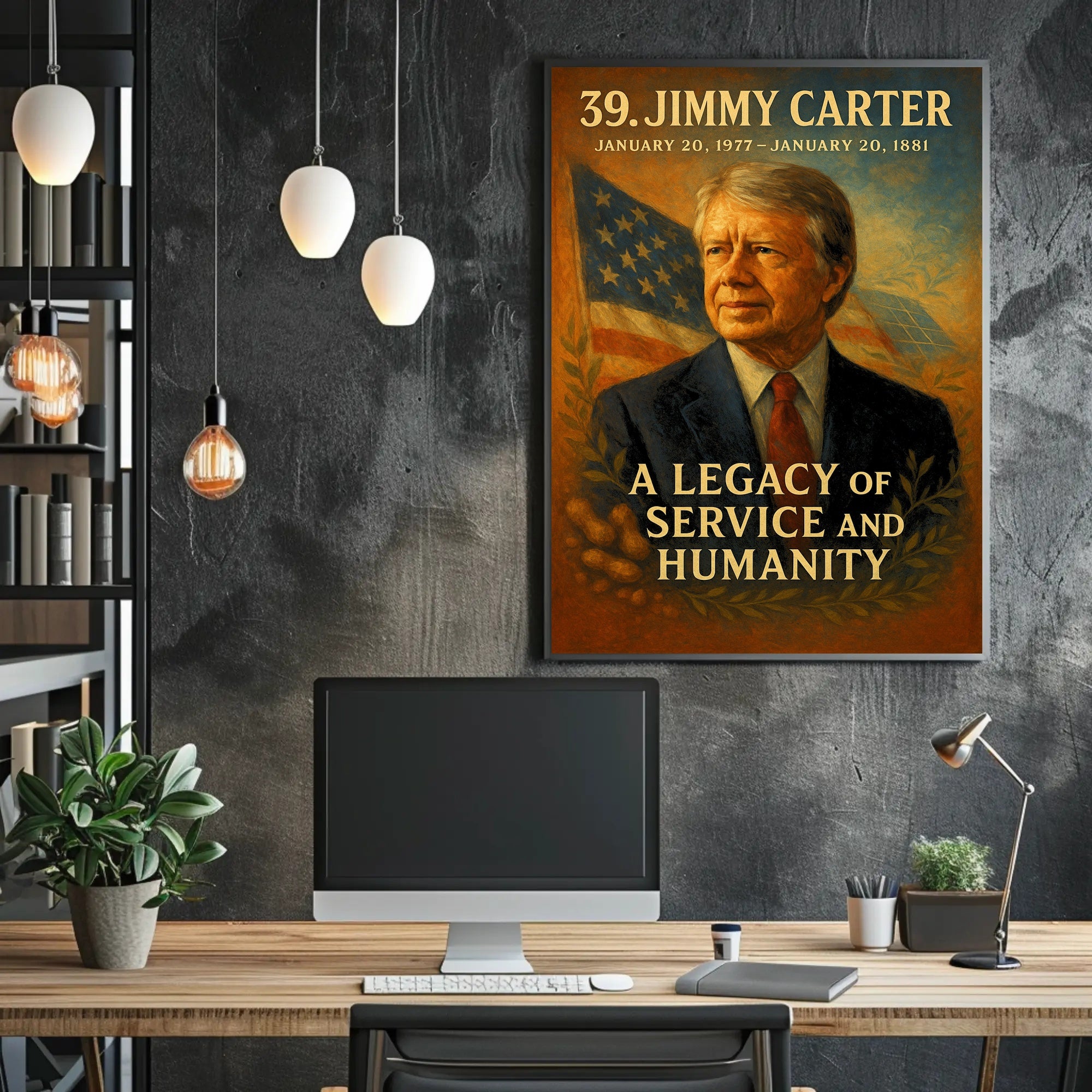 Jimmy Carter 39th President Wall Art Vintage Print PosterGoat