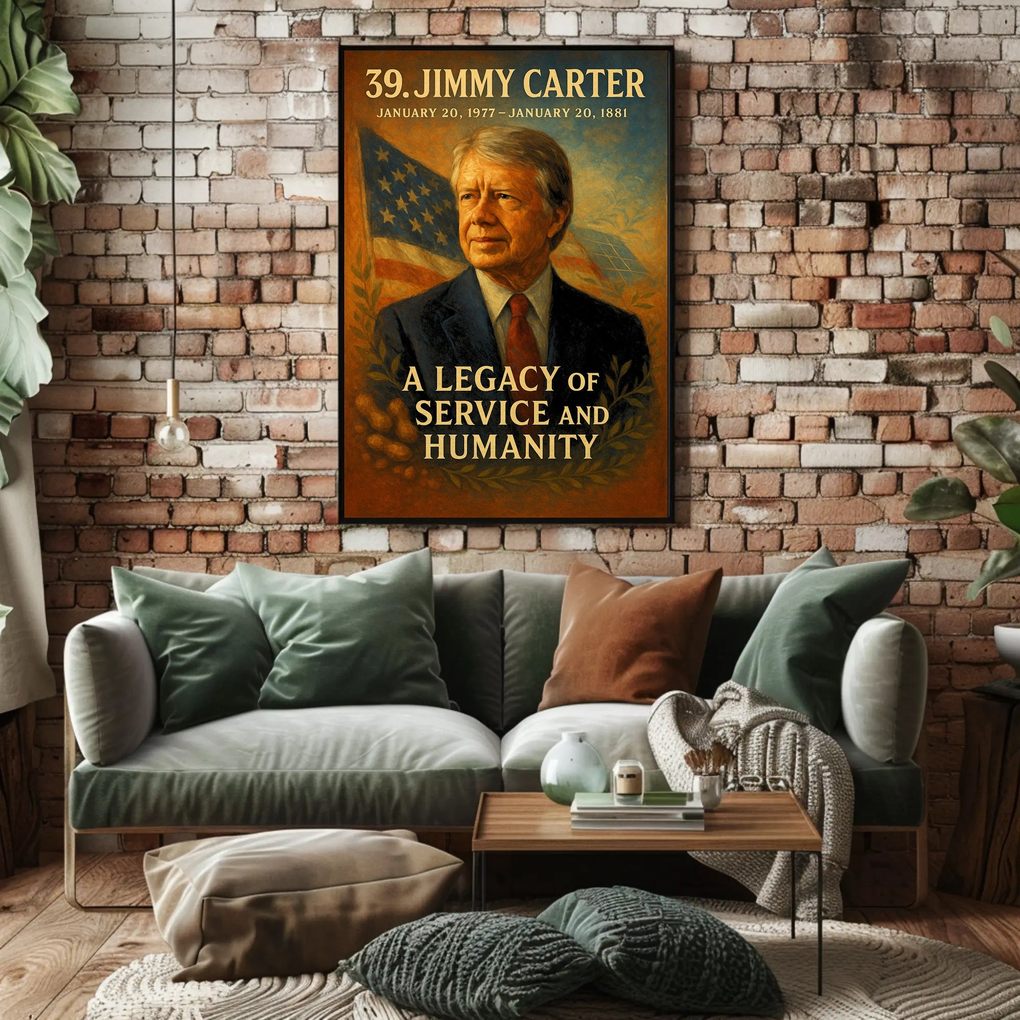 Jimmy Carter 39th President Wall Art Vintage Print PosterGoat