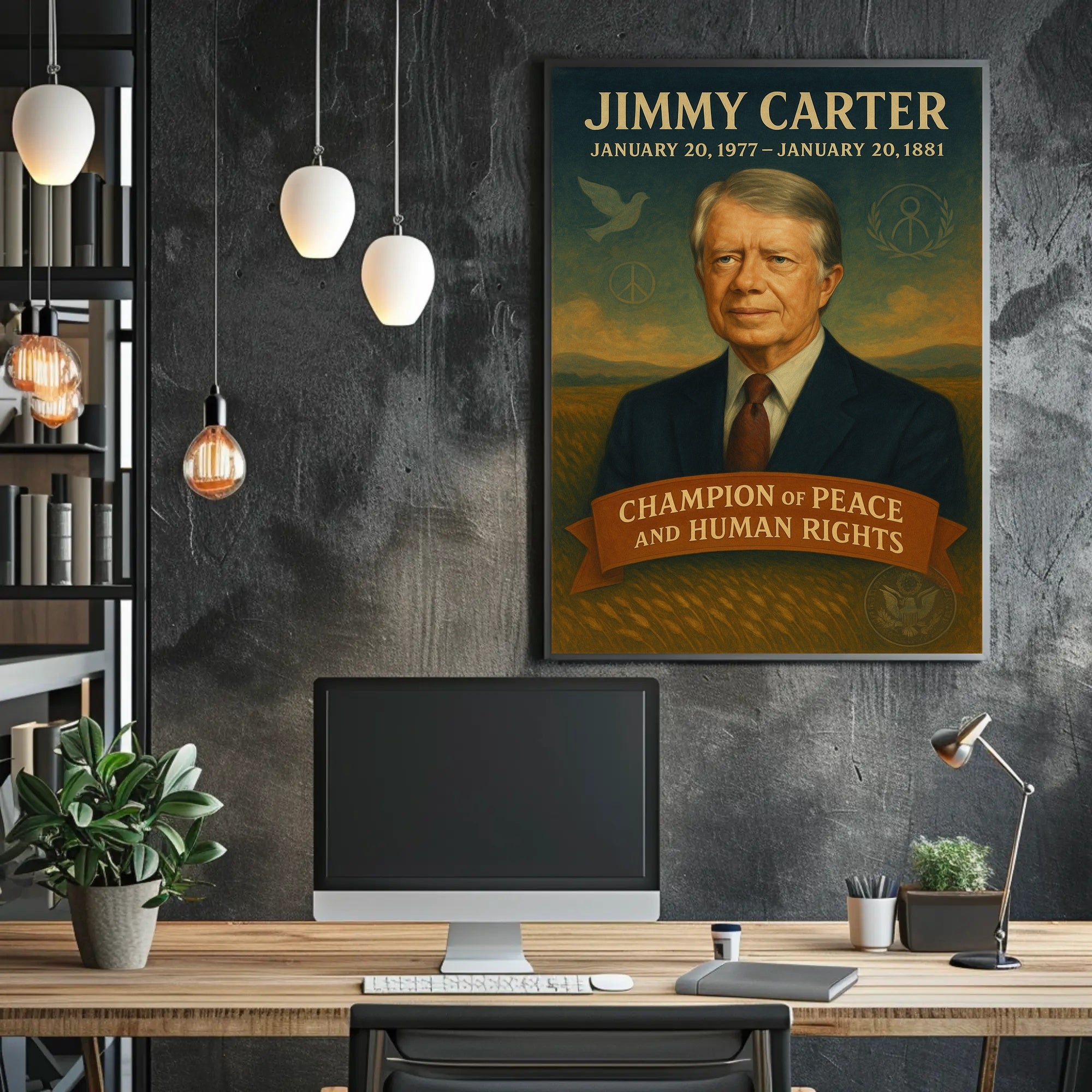 Jimmy Carter Champion of Peace and Human Rights Poster PosterGoat
