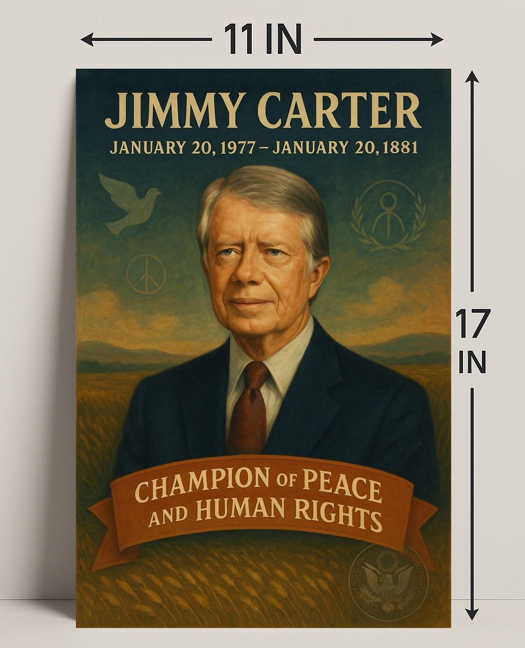 Jimmy Carter Champion of Peace and Human Rights Poster PosterGoat