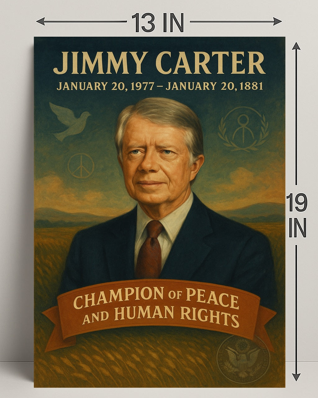 Jimmy Carter Champion of Peace and Human Rights Poster PosterGoat