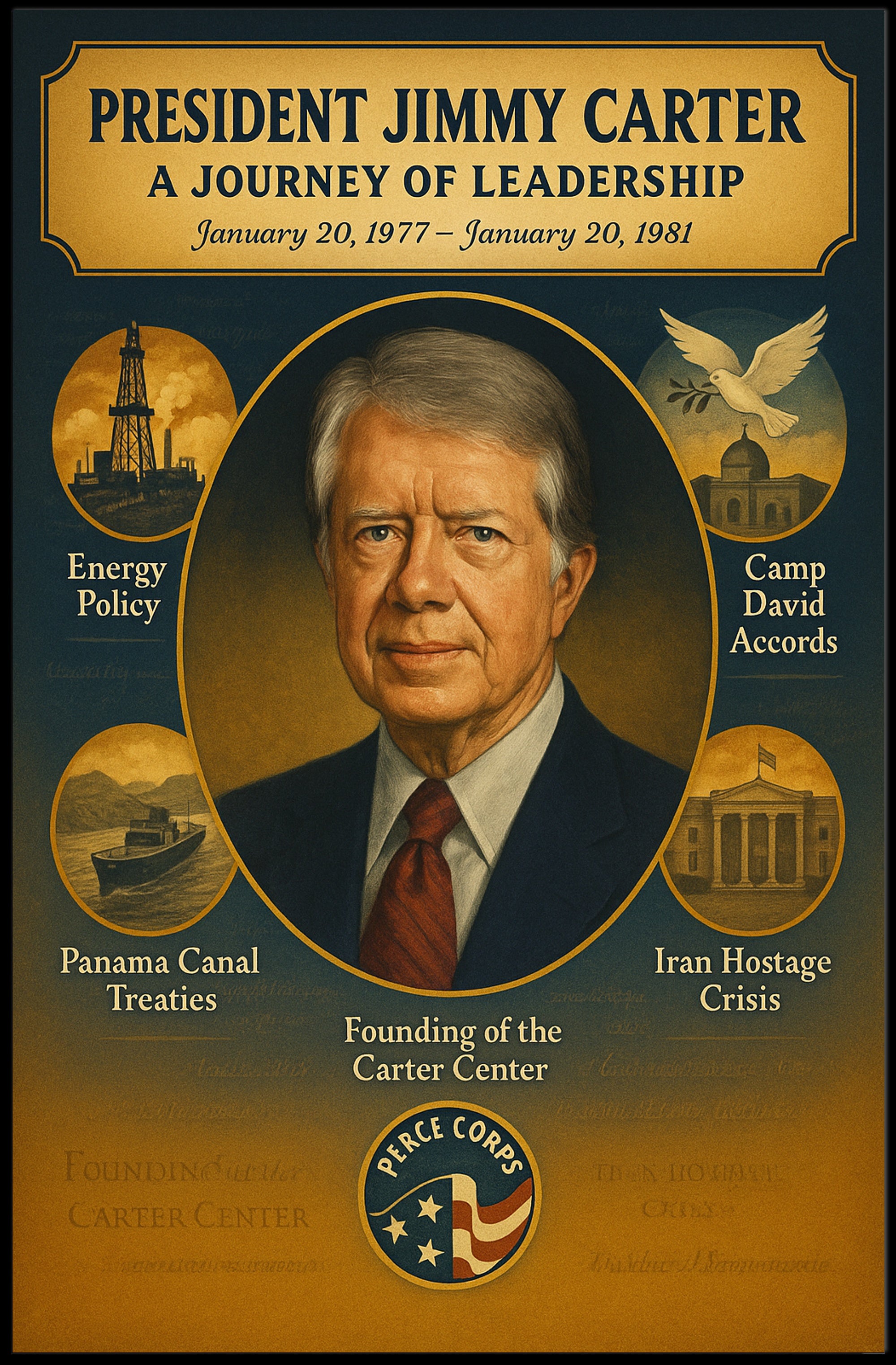 Jimmy Carter Leadership Journey Poster Art Print PosterGoat