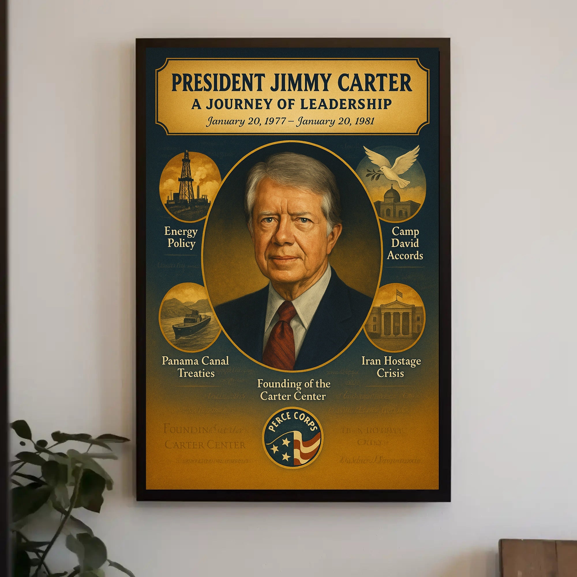 Jimmy Carter Leadership Journey Poster Art Print PosterGoat