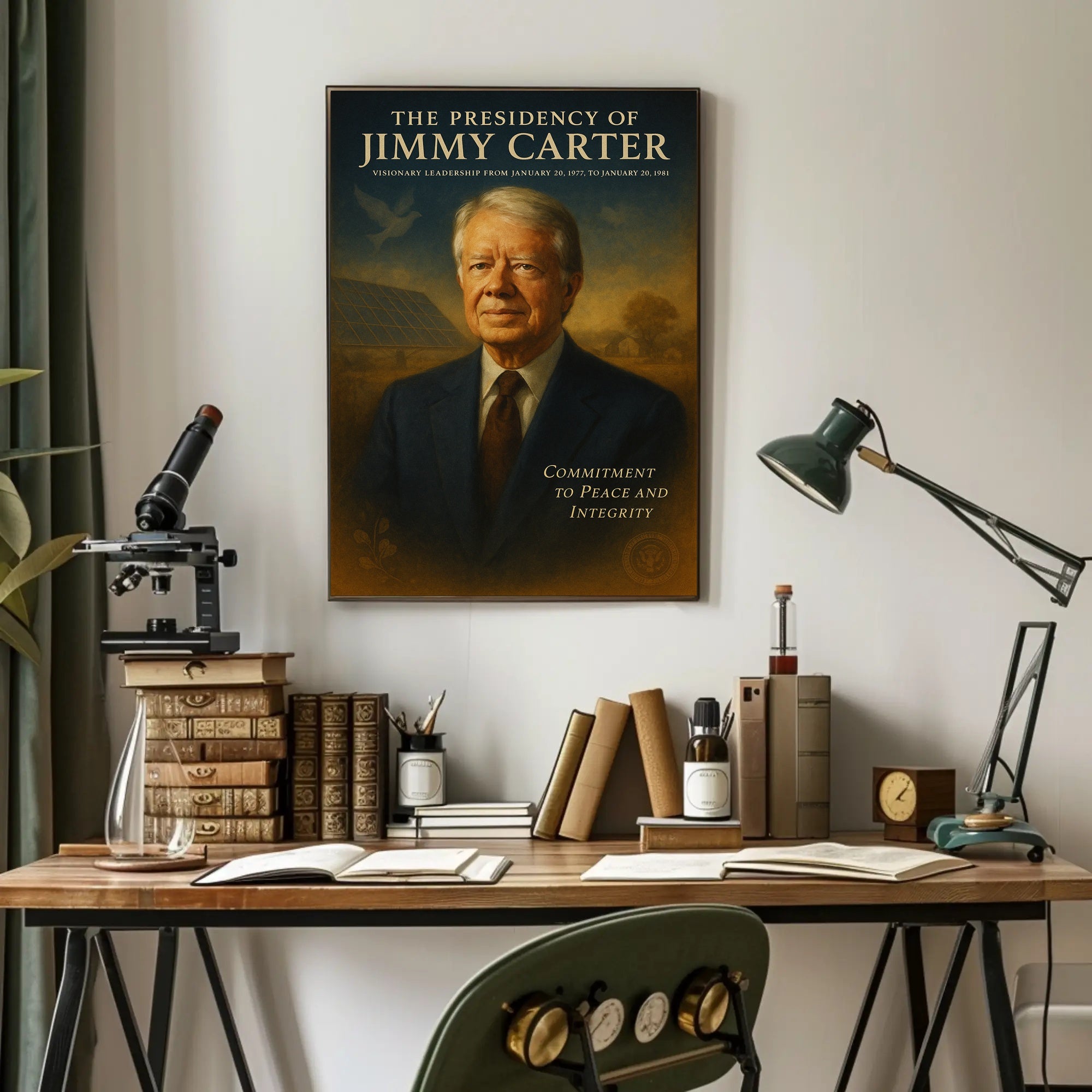 Jimmy Carter Presidency Artistic Wall Poster PosterGoat