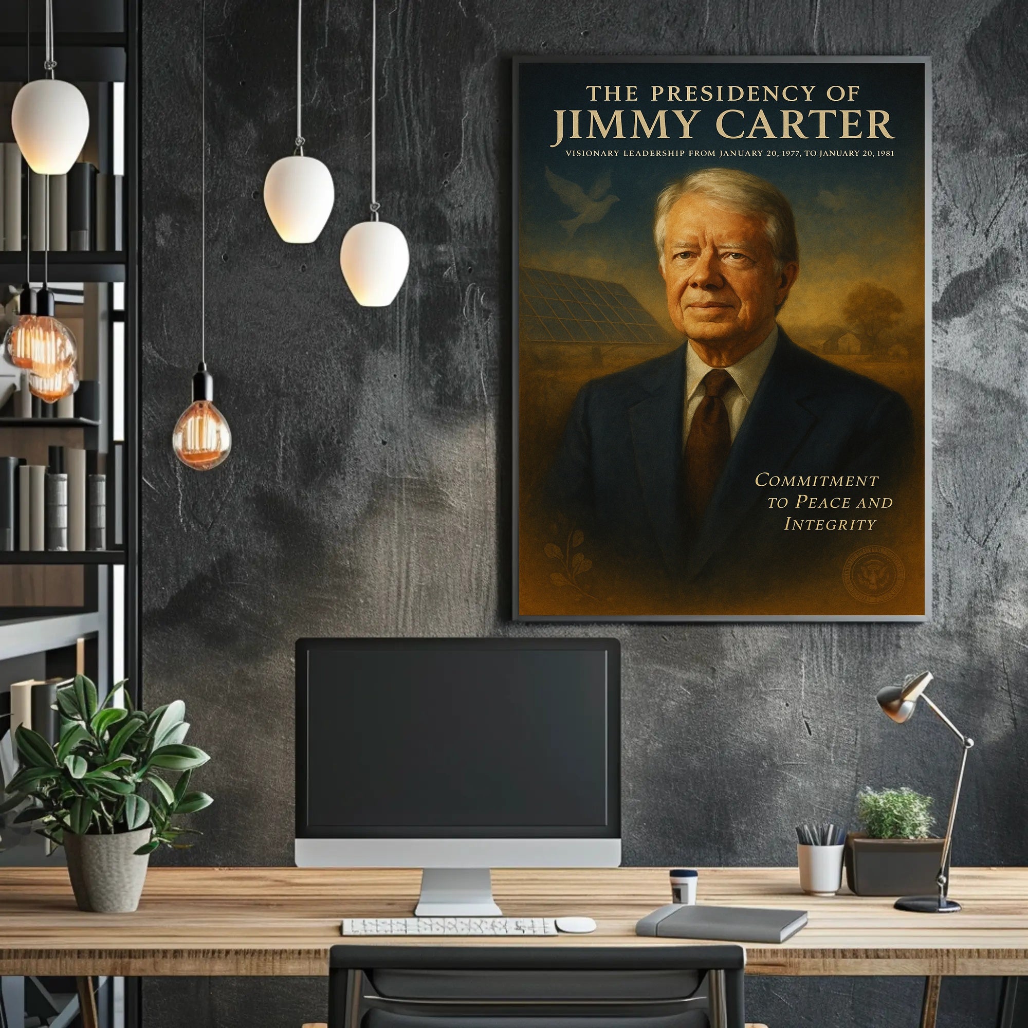 Jimmy Carter Presidency Artistic Wall Poster PosterGoat