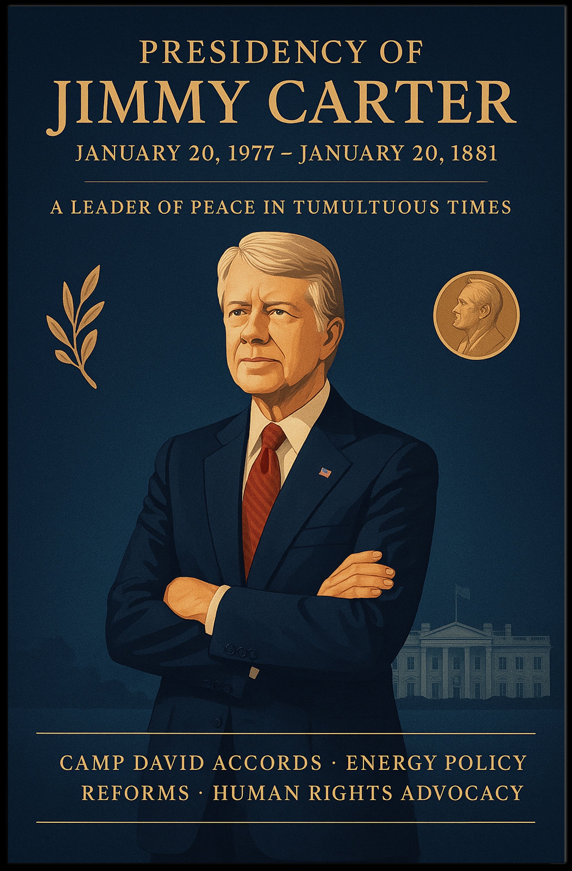 Jimmy Carter Presidential Overview Poster Wall Art PosterGoat