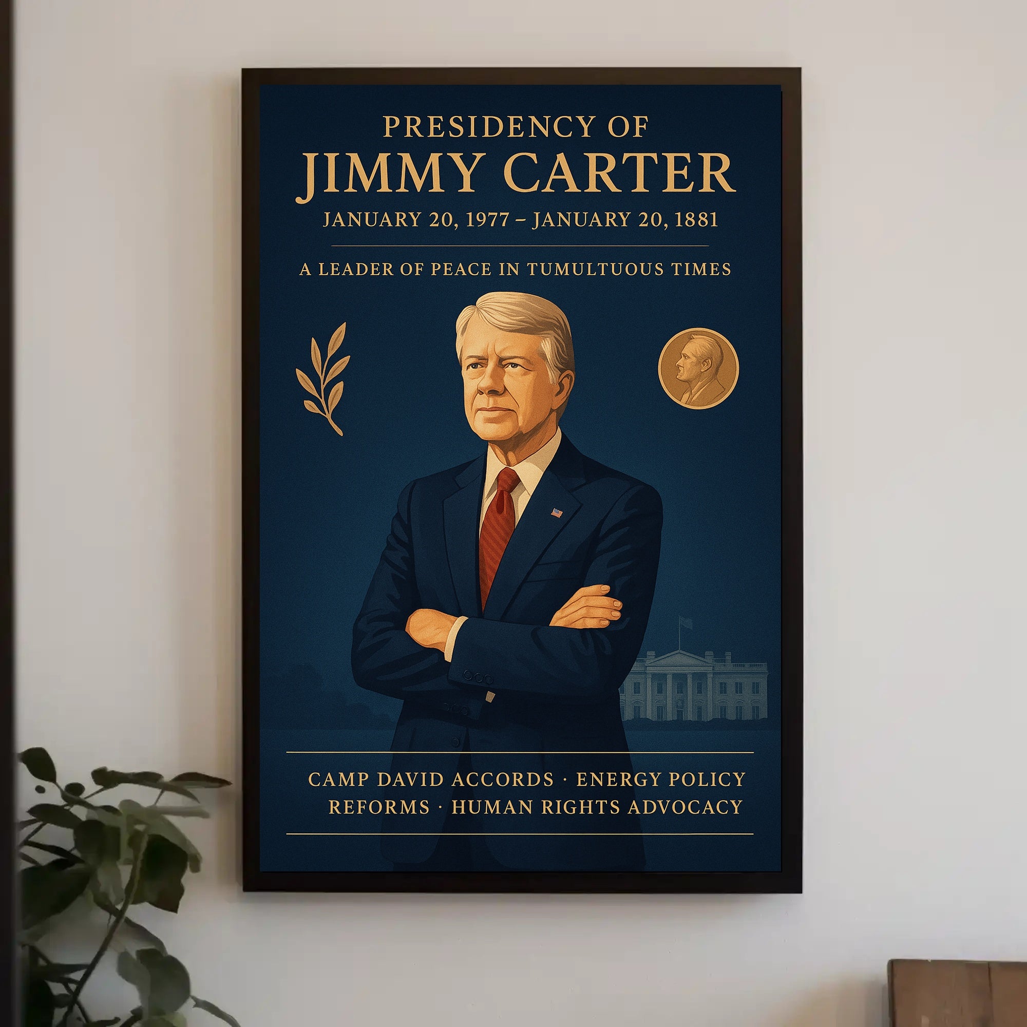 Jimmy Carter Presidential Overview Poster Wall Art PosterGoat