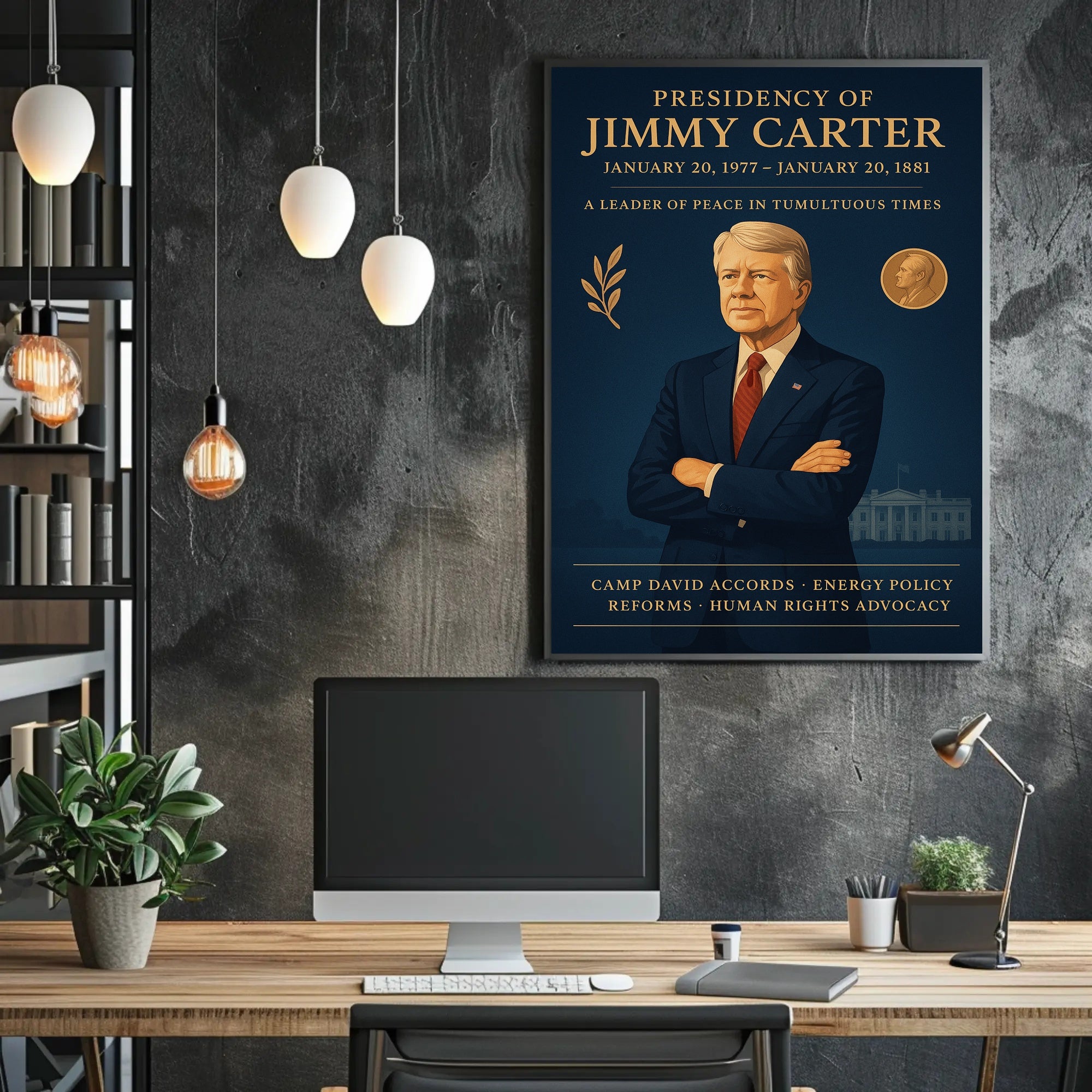 Jimmy Carter Presidential Overview Poster Wall Art PosterGoat