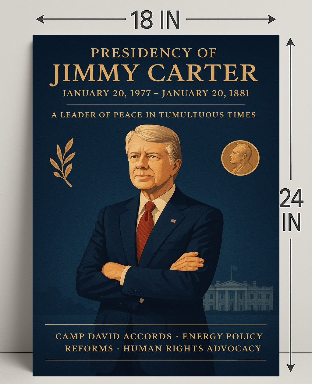 Jimmy Carter Presidential Overview Poster Wall Art PosterGoat