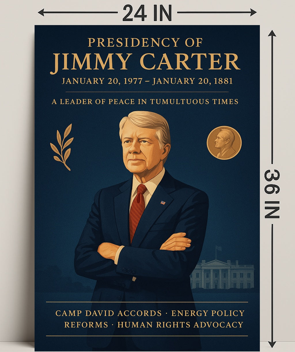 Jimmy Carter Presidential Overview Poster Wall Art PosterGoat