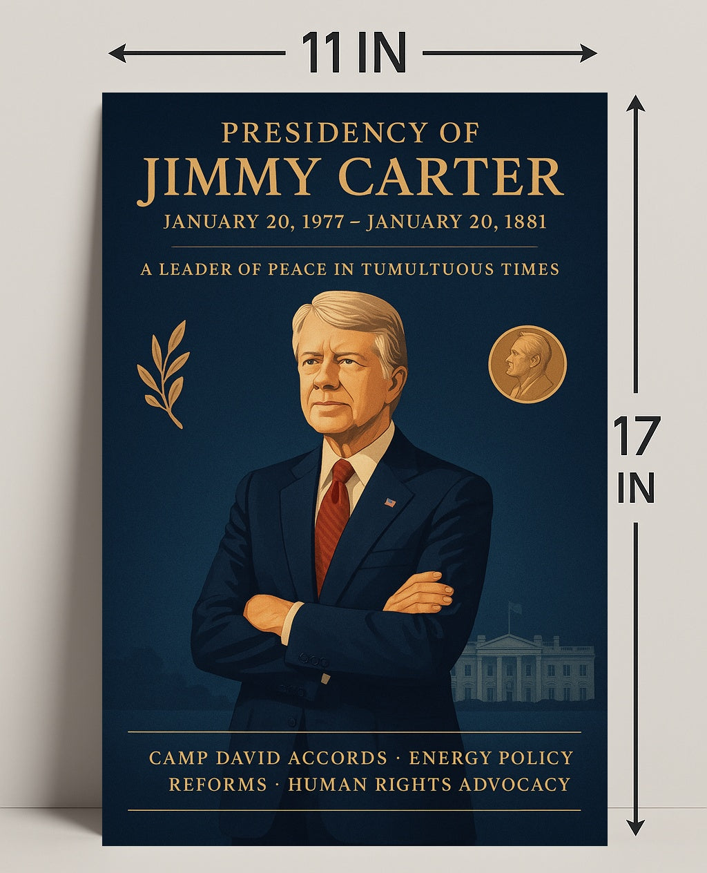 Jimmy Carter Presidential Overview Poster Wall Art PosterGoat