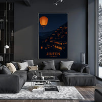 Jiufen Taiwan Minimalist Travel Poster PosterGoat