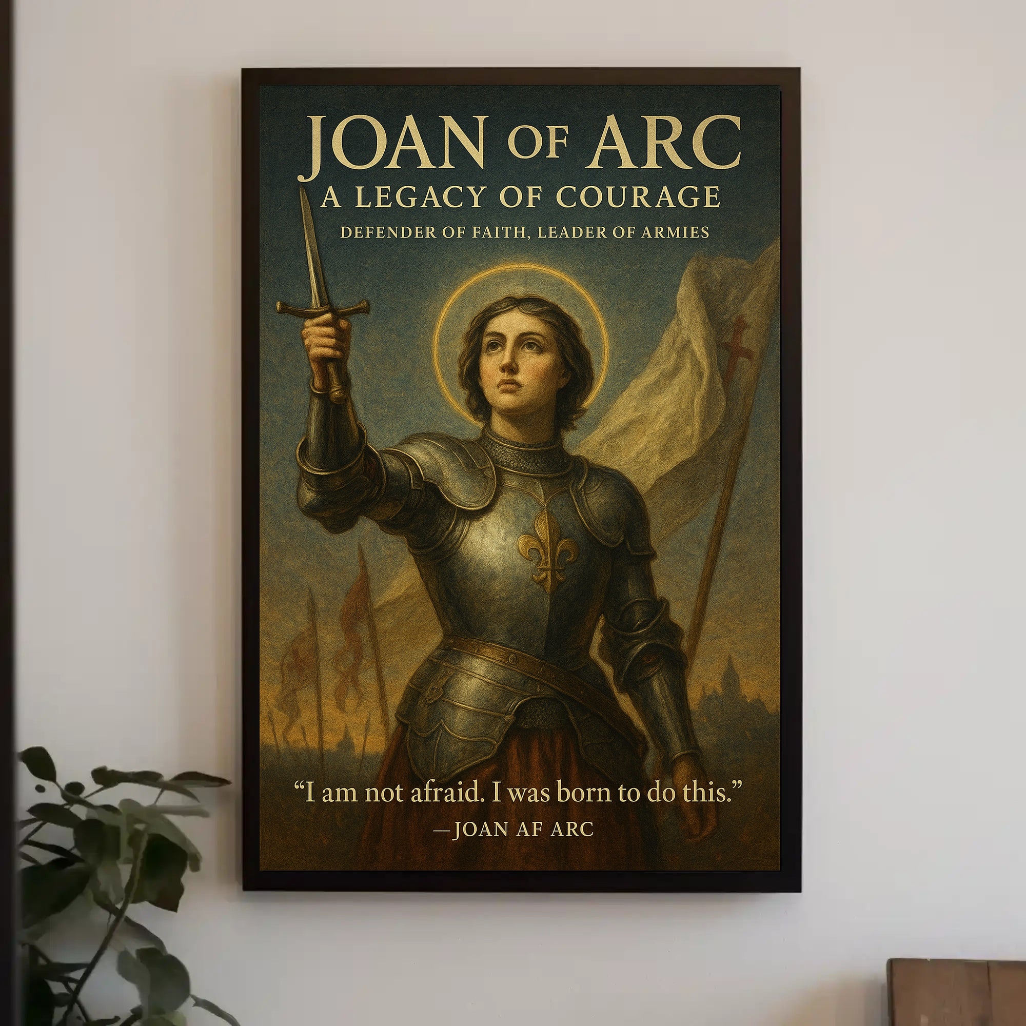 Joan of Arc Courage Poster Wall Art PosterGoat