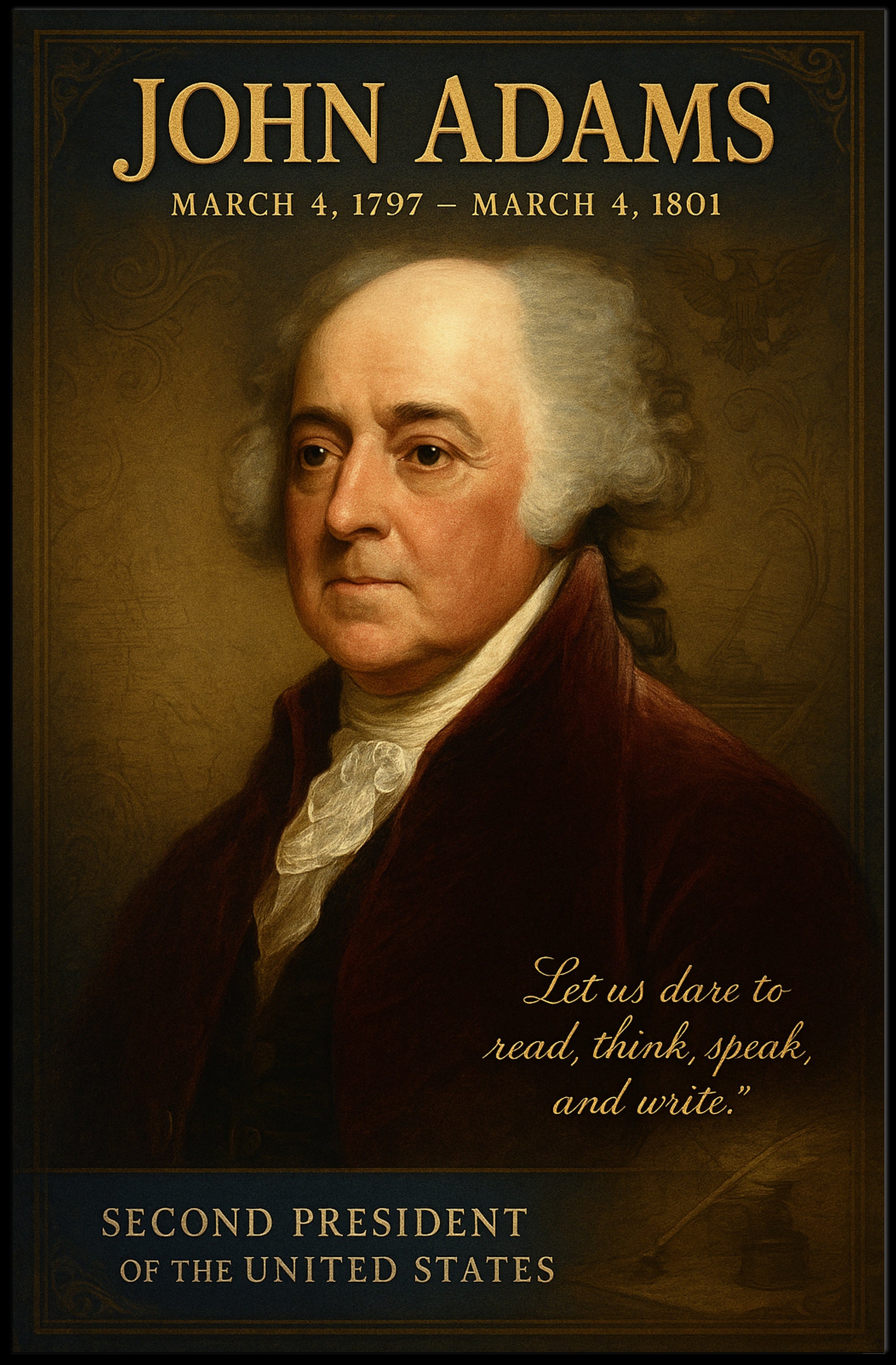 John Adams 2nd President Poster PosterGoat