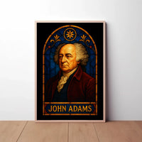 John Adams Stained-Glass Historical Tribute Poster PosterGoat