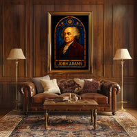 John Adams Stained-Glass Historical Tribute Poster PosterGoat