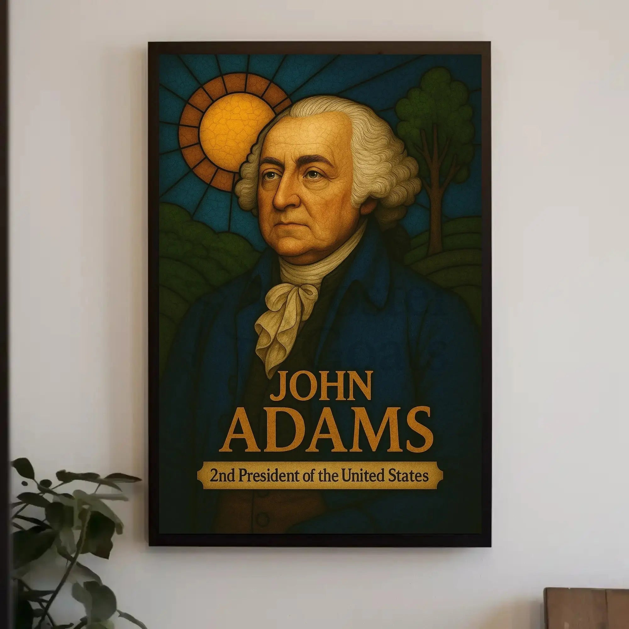 John Adams Stained Glass Presidential Poster PosterGoat