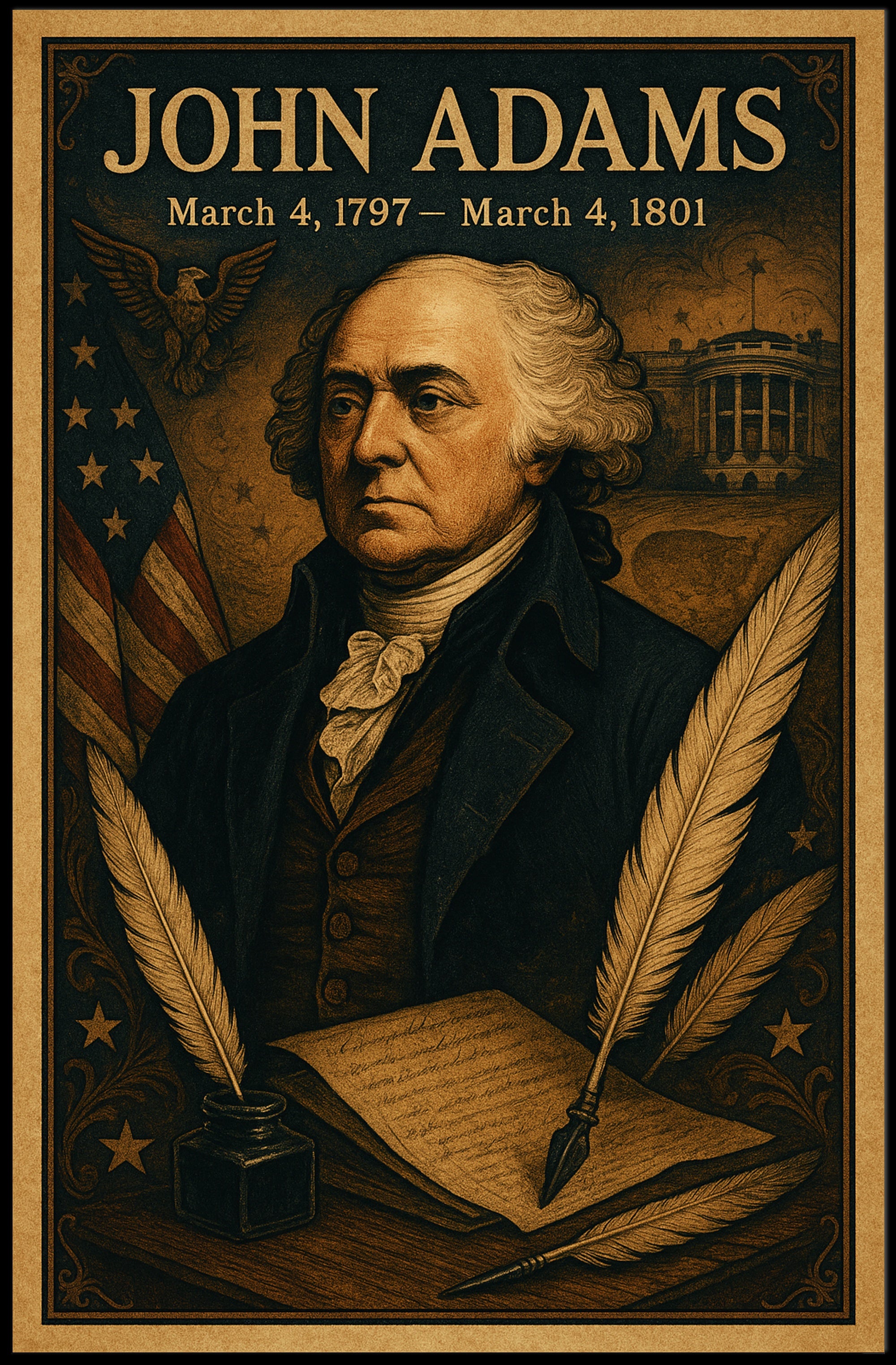 John Adams Vintage President Poster Print PosterGoat